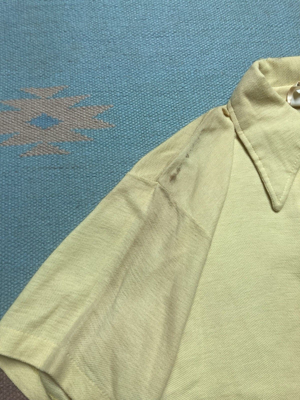 Vintage 70s polo shirt light pale yellow Mojave California medium Size US M / EU 48-50 / 2 - 7 Thumbnail