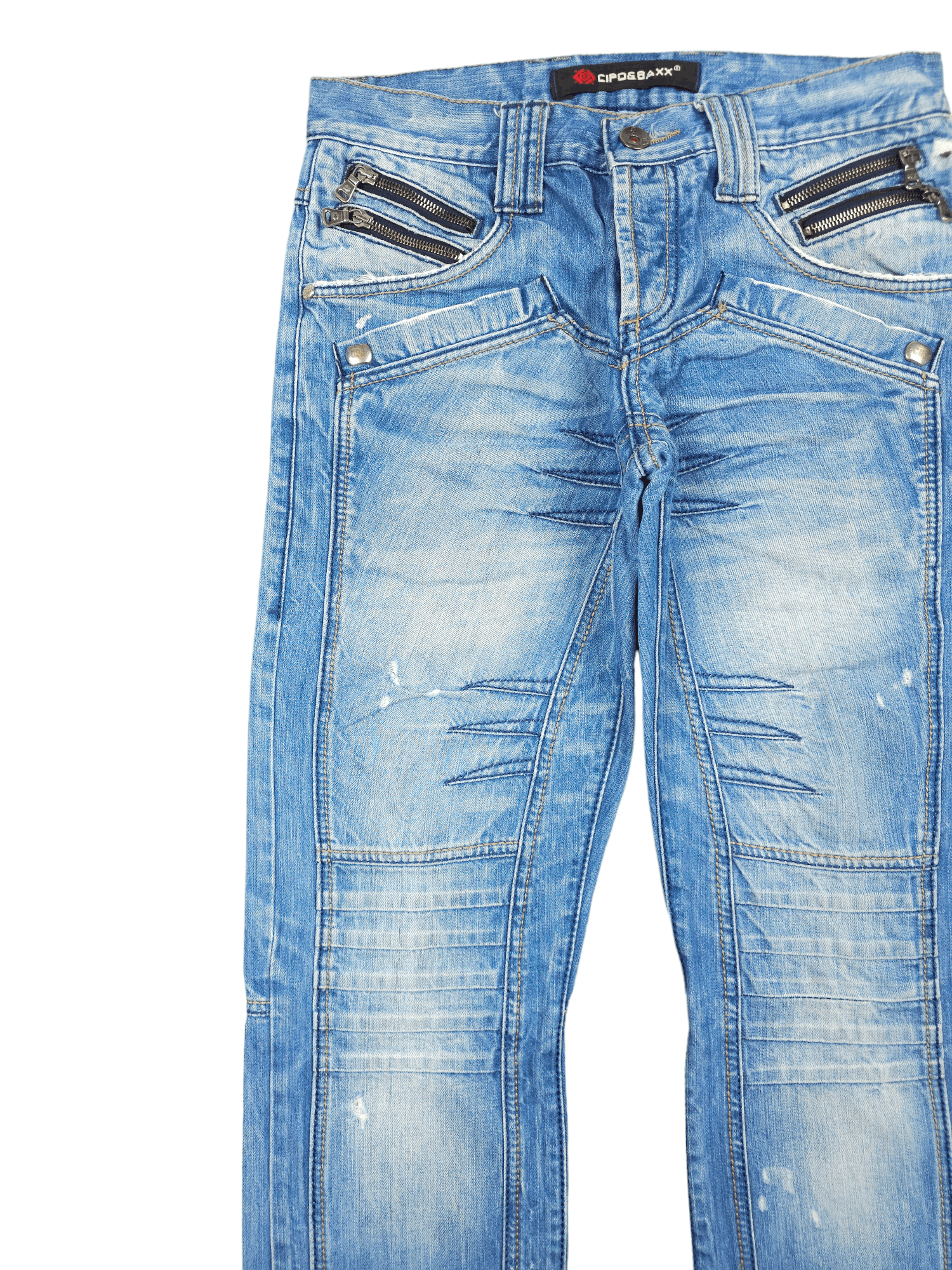 Japanese Brand 💎 Size 31/34 Cipo & Baxx Y2K Double Knee Denim Jeans Size US 31 - 3 Thumbnail