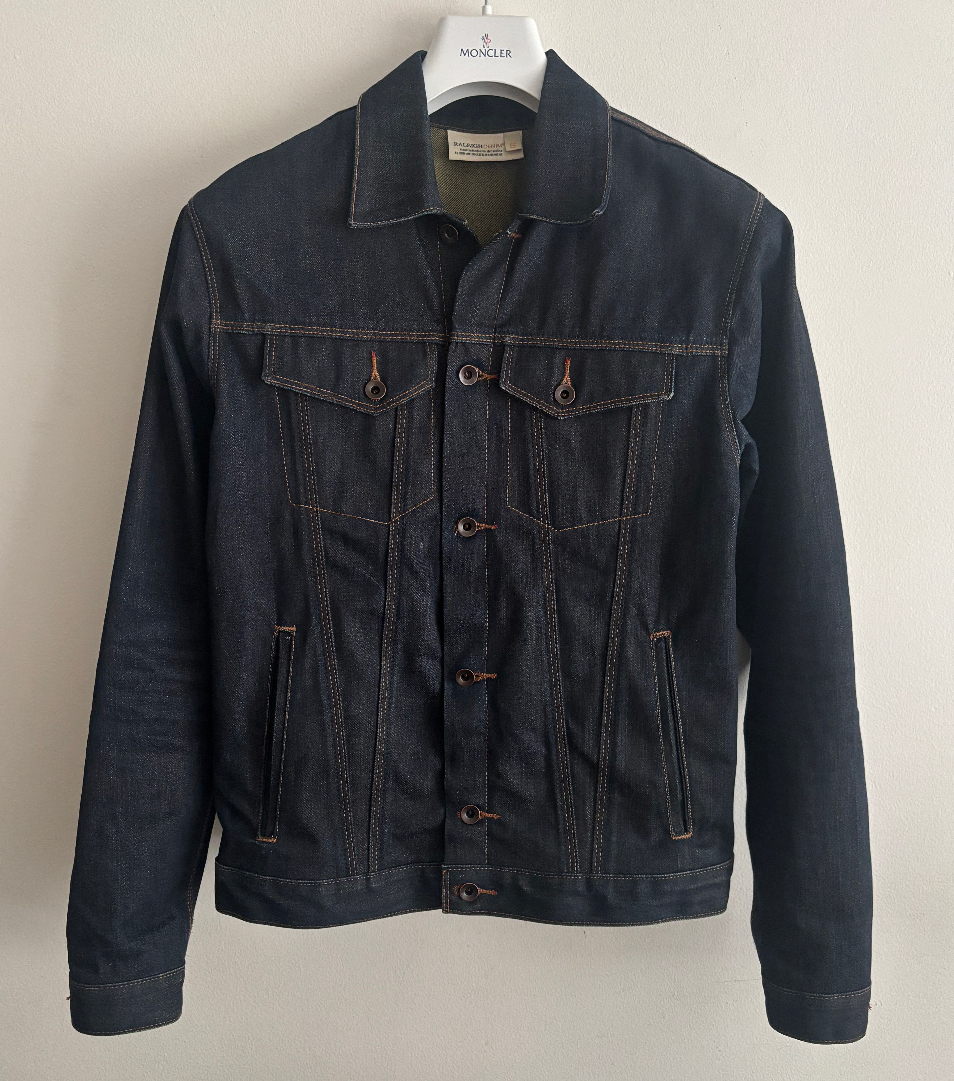 Raleigh Denim $585 Cone Mills White Oak Blue/ Indigo Raw Denim Jacket Size US S / EU 44-46 / 1 - 1 Thumbnail