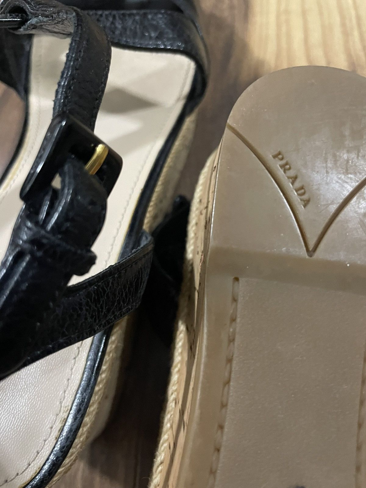 Prada Prada Wedge Platform Cork Sandal Size US 7.5 / IT 37.5 - 8 Thumbnail