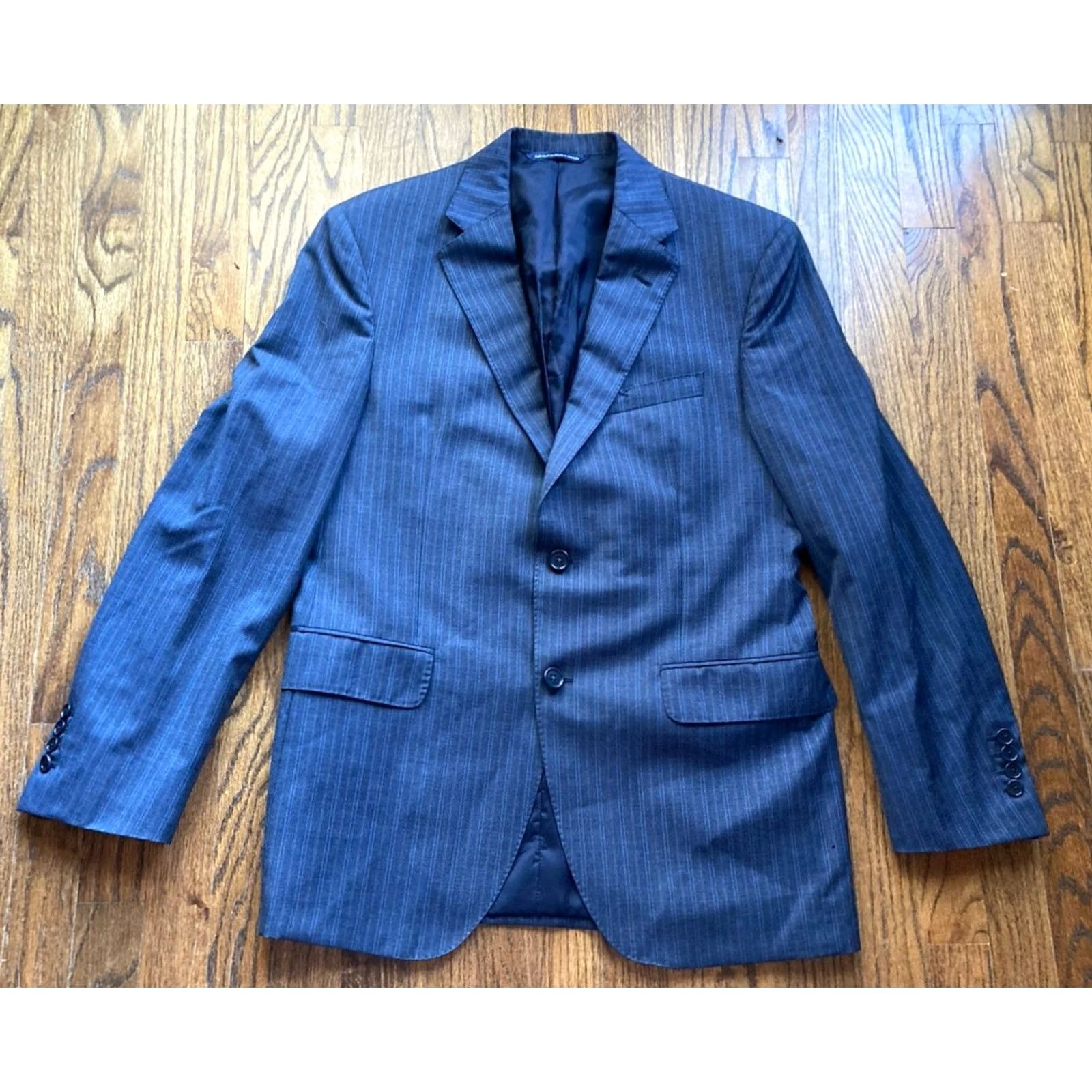 Vintage Coppley Coppley Ermenegildo Zegna Blazer Mens 40 Navy Blue Pinstripe Wool Sport Coat Size 40R - 2 Thumbnail
