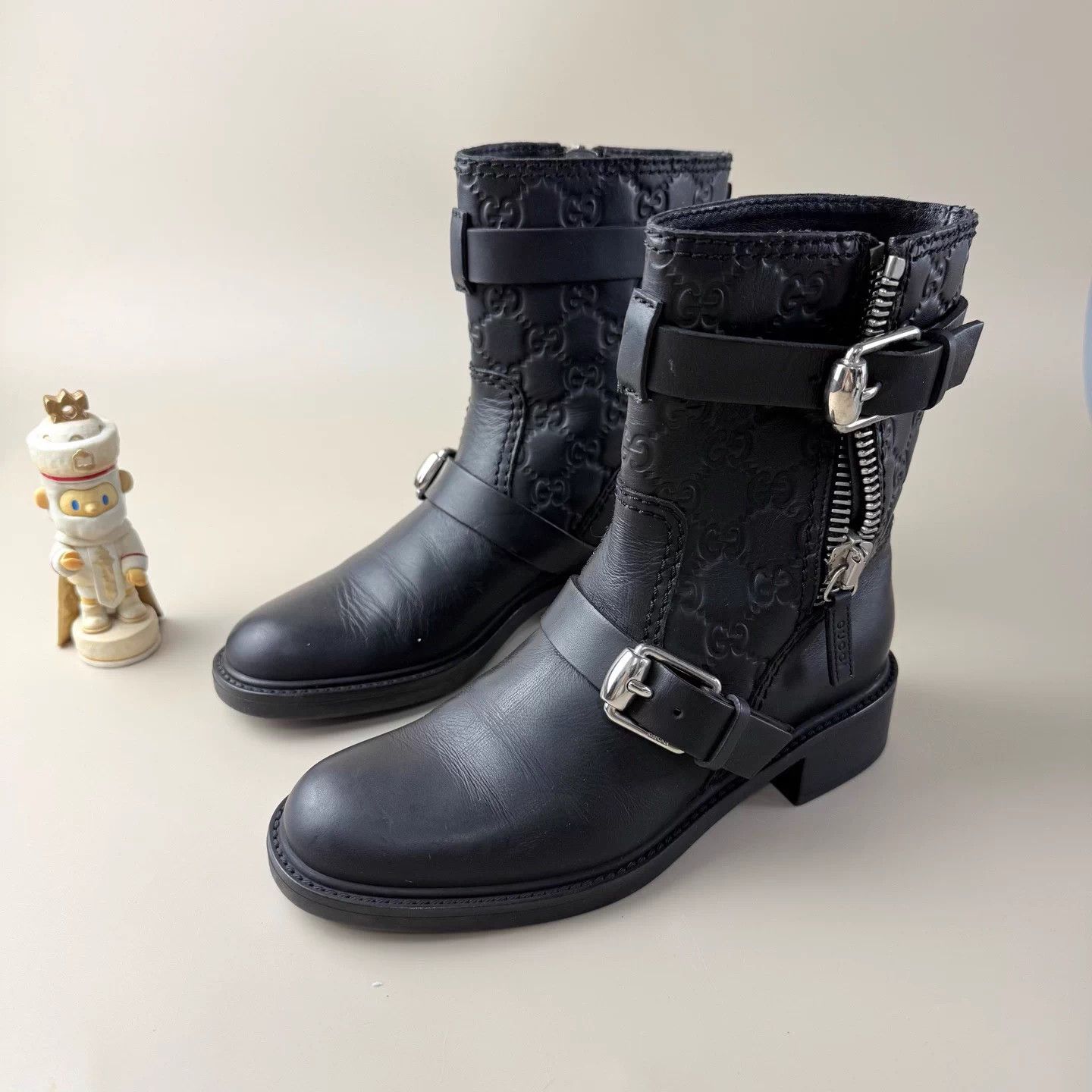 Gucci Gucci Black Double C Zip Short Boots 35.5 Size US 4.5 / IT 34.5 - 1 Thumbnail