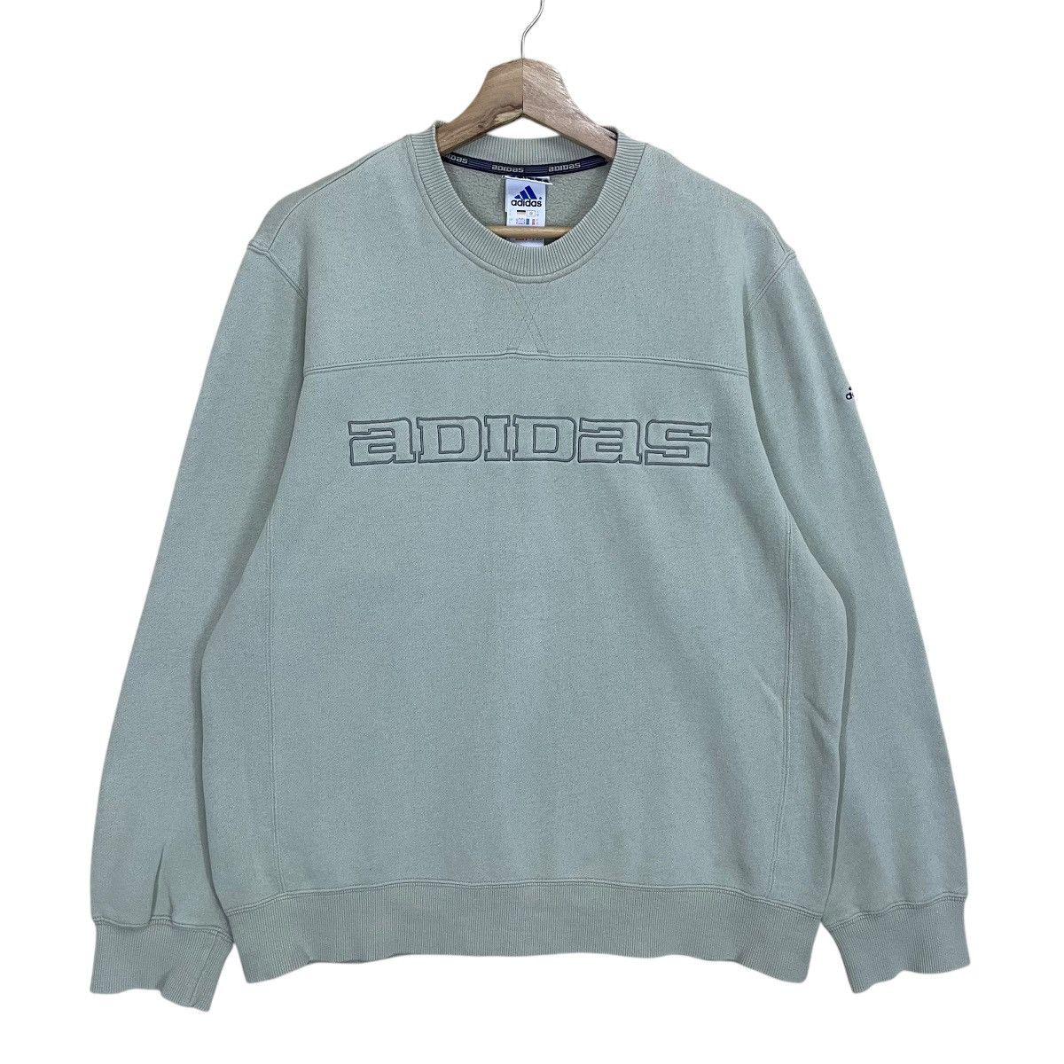 Adidas × Vintage 90s Adidas Big Logo Embroidery Pullover Crewneck Sweatshirt Size US L / EU 52-54 / 3 - 1 Thumbnail