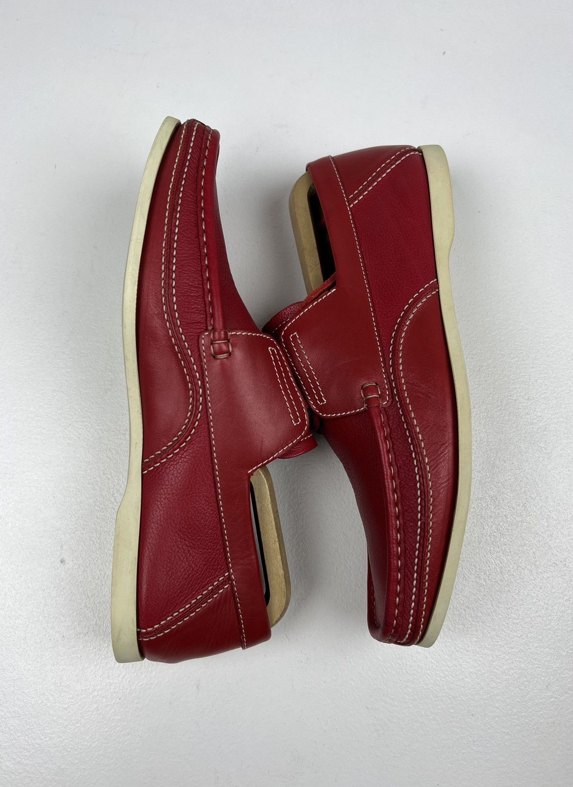 Gucci GUCCI Loafers Leather Shoes Lace Up Web Logo Red Men’s Size US 10 / EU 43 - 12 Thumbnail