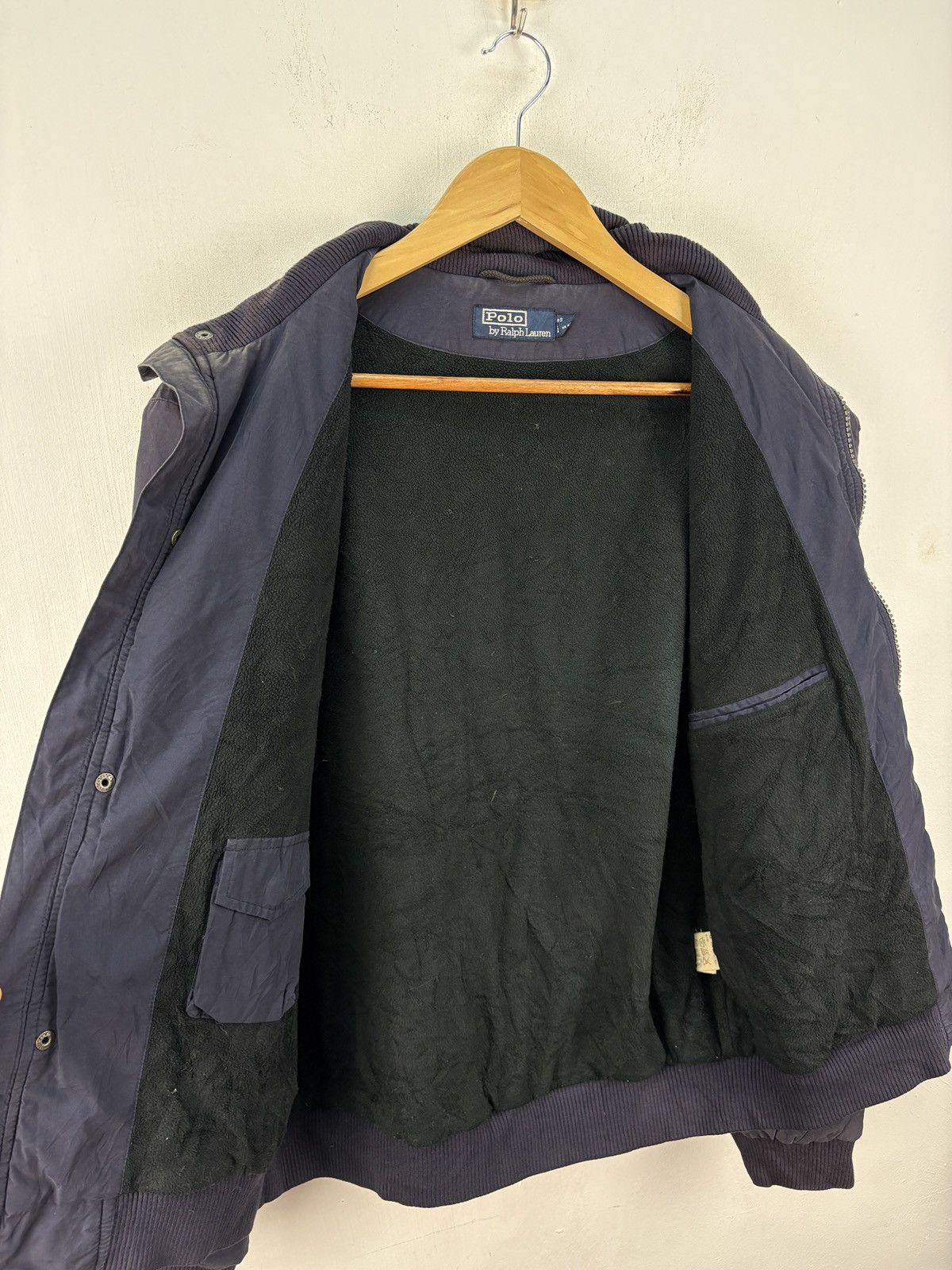 Polo Ralph Lauren Vintage Sunfaded Polo Ralph Lauren Bomber Jacket Navy Blue L Size US L / EU 52-54 / 3 - 5 Thumbnail