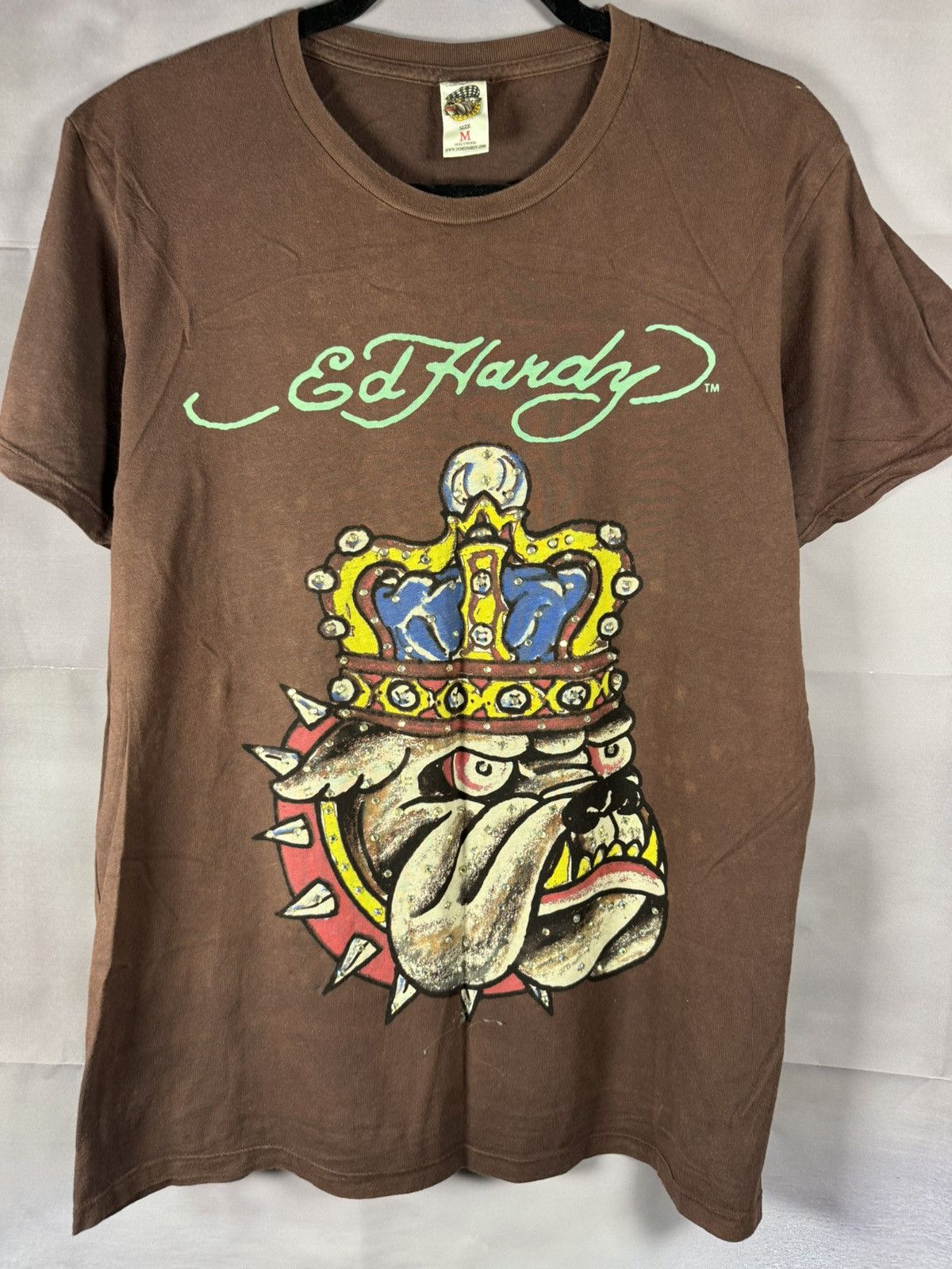 Designer × Ed Hardy Don Ed Hardy Brown Bulldog Graphics Printer Logo T Shirt M Size US M / EU 48-50 / 2 - 4 Thumbnail
