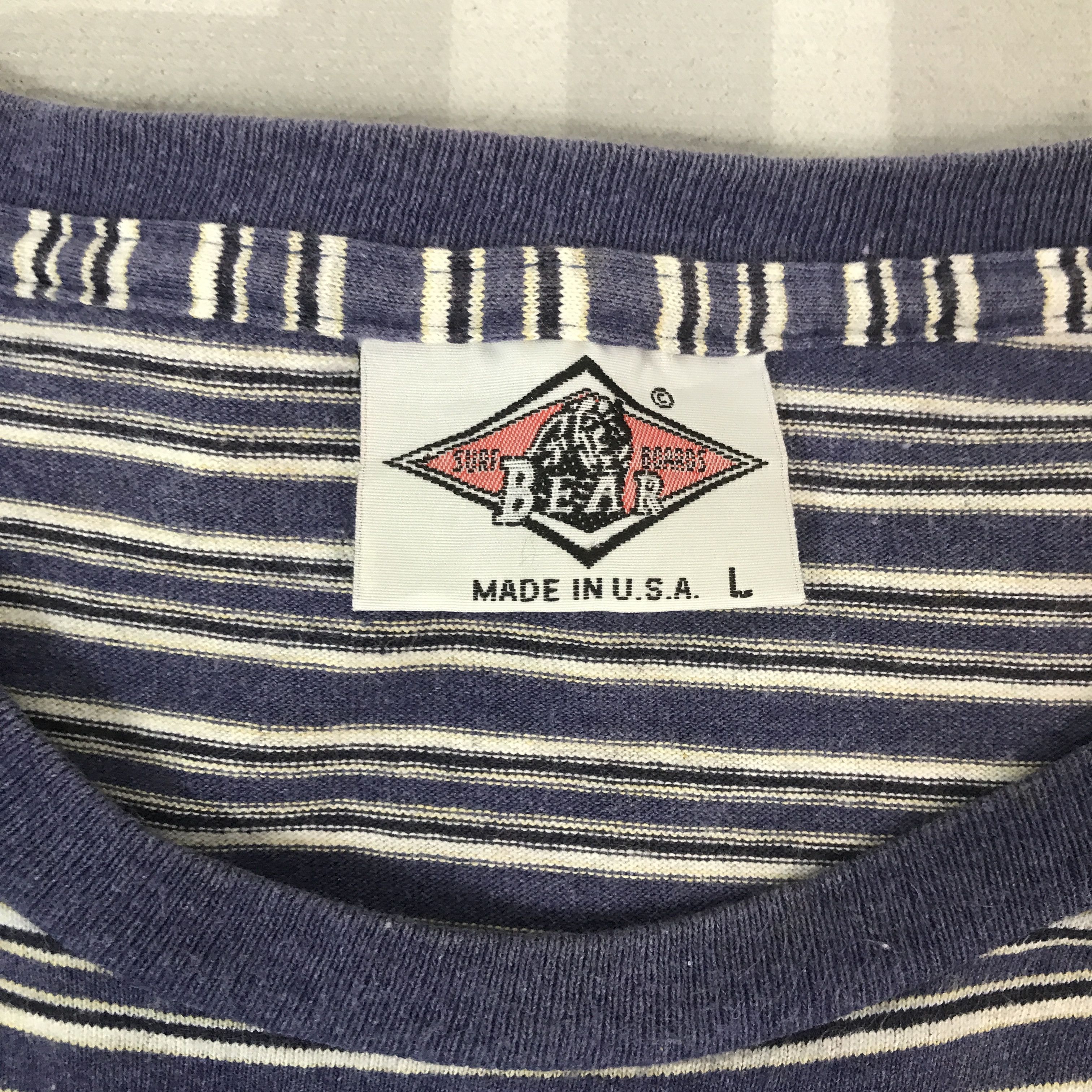 Vintage Vintage Bear striped T-shirt Size US L / EU 52-54 / 3 - 6 Thumbnail