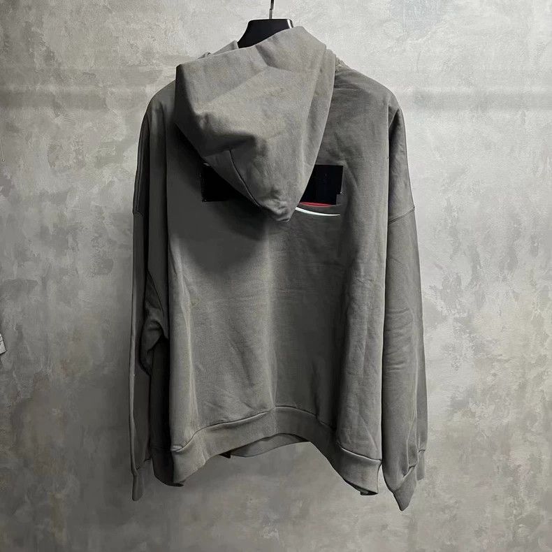 Balenciaga Balenciaga Grey solid logo print masked hoodie 2501-Nextarr Size US M / EU 48-50 / 2 - 2 Thumbnail