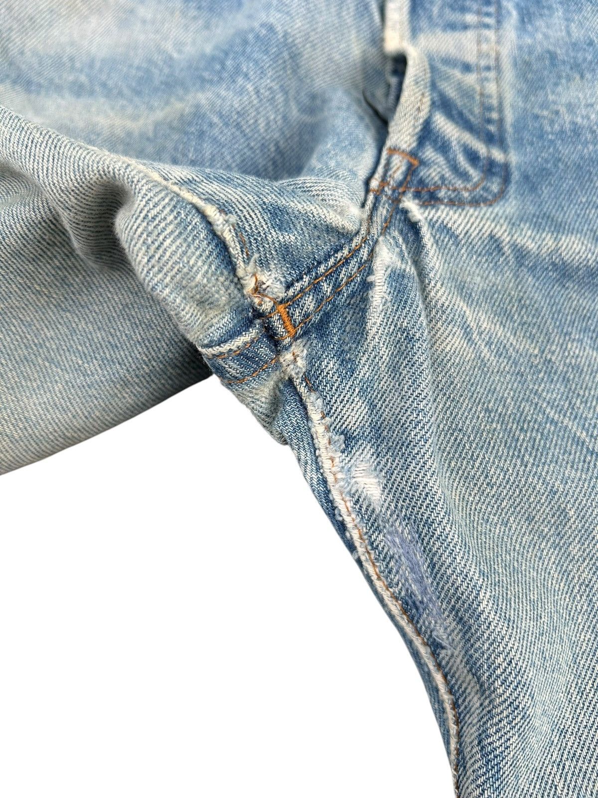Levi's Vintage Clothing 80's THRASHED Levi's 555 Reconstructed Repair Denim Size US 30 / EU 46 - 12 Thumbnail