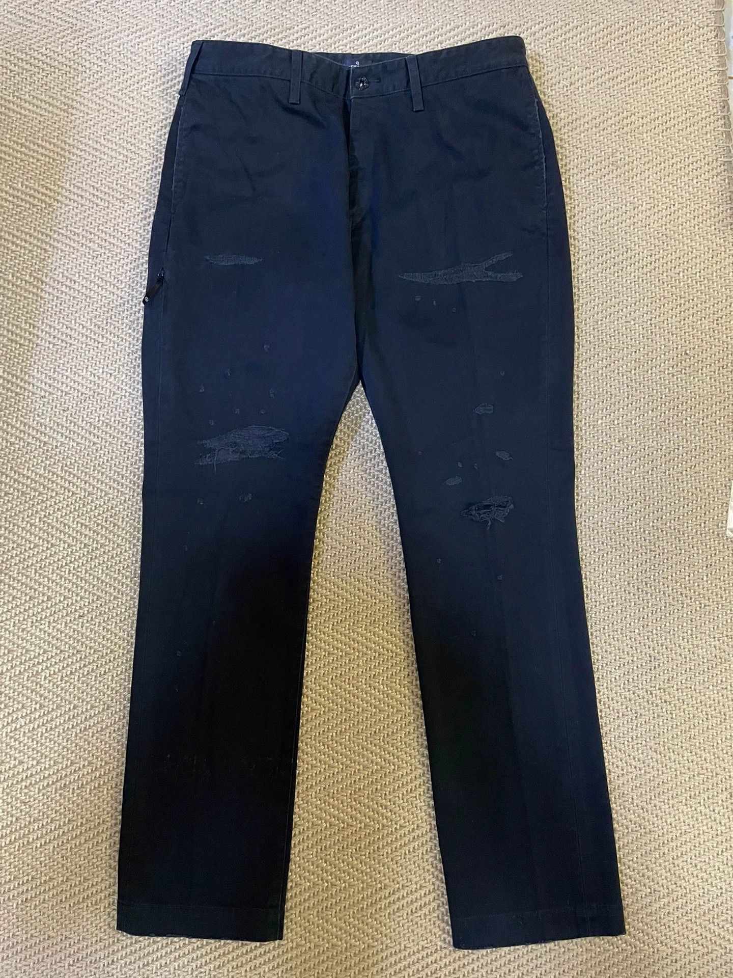 Vanquish DENIM BY VANQUISH & FRAGMENT Black Cut Denim Pants W36 Size US 36 / EU 52 - 1 Thumbnail