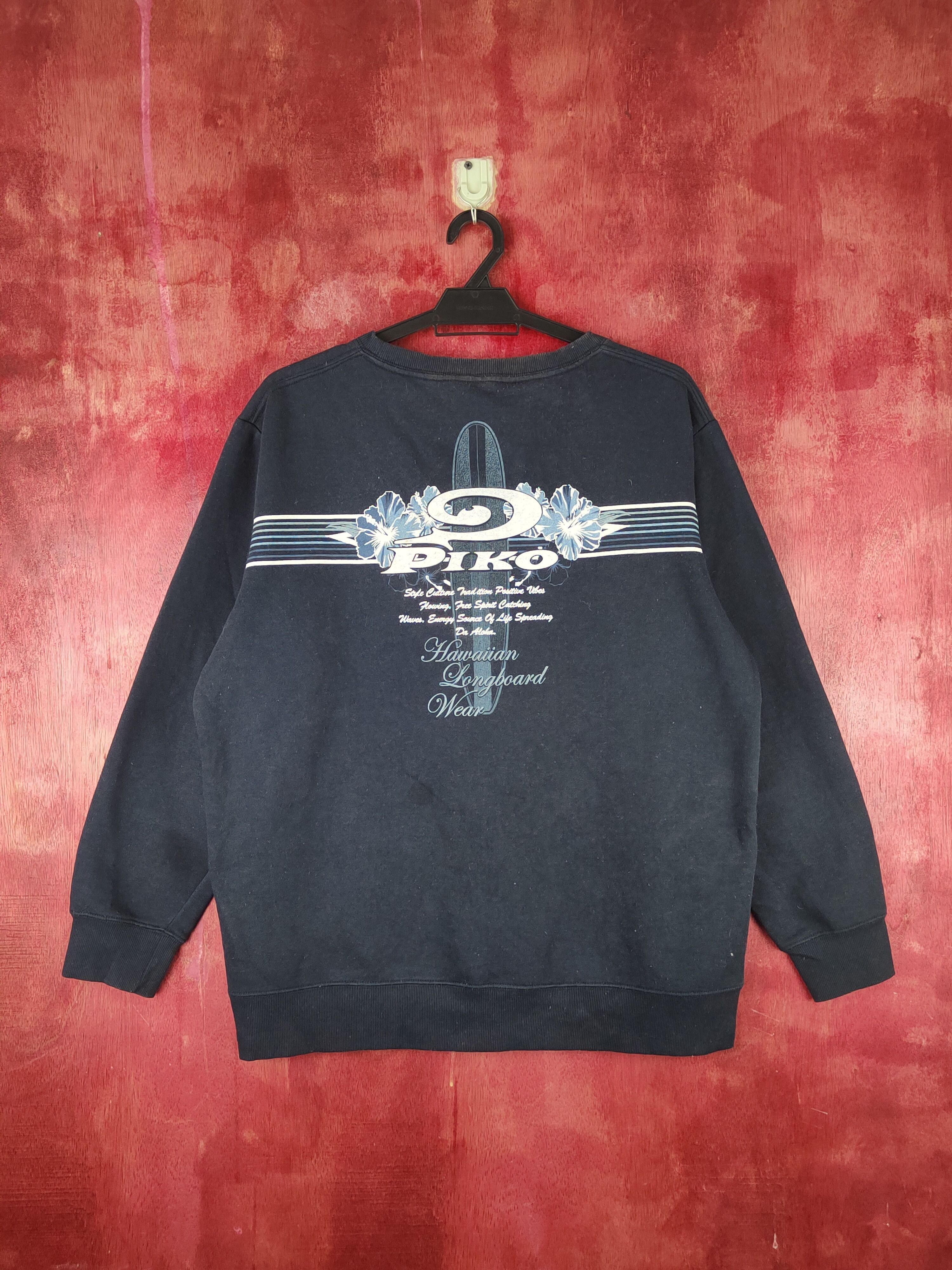 Japanese Brand × Vintage Piko surf vintage Dark Blue Sweatshirts #S1555 Size US L / EU 52-54 / 3 - 9 Thumbnail