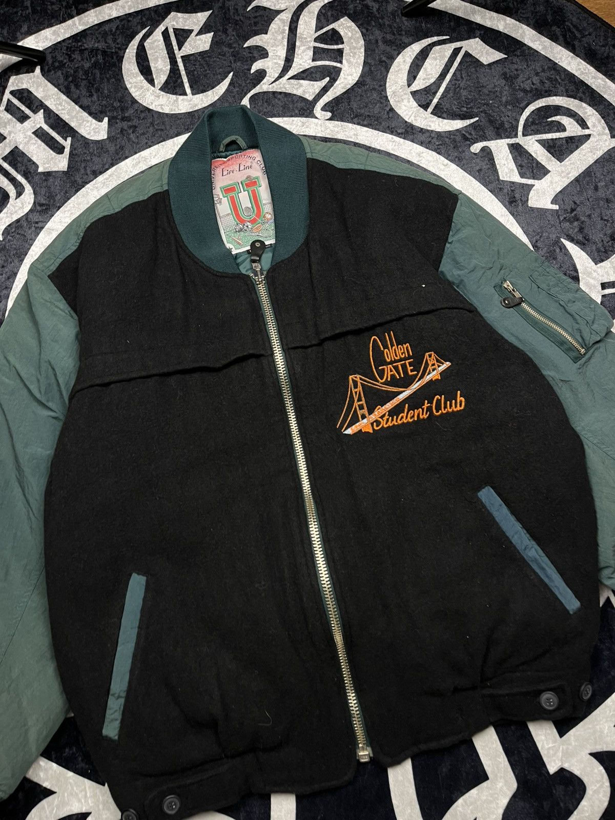 Vintage Vintage University Embroidery Golden Gate Student Bomber Size US XL / EU 56 / 4 - 3 Thumbnail