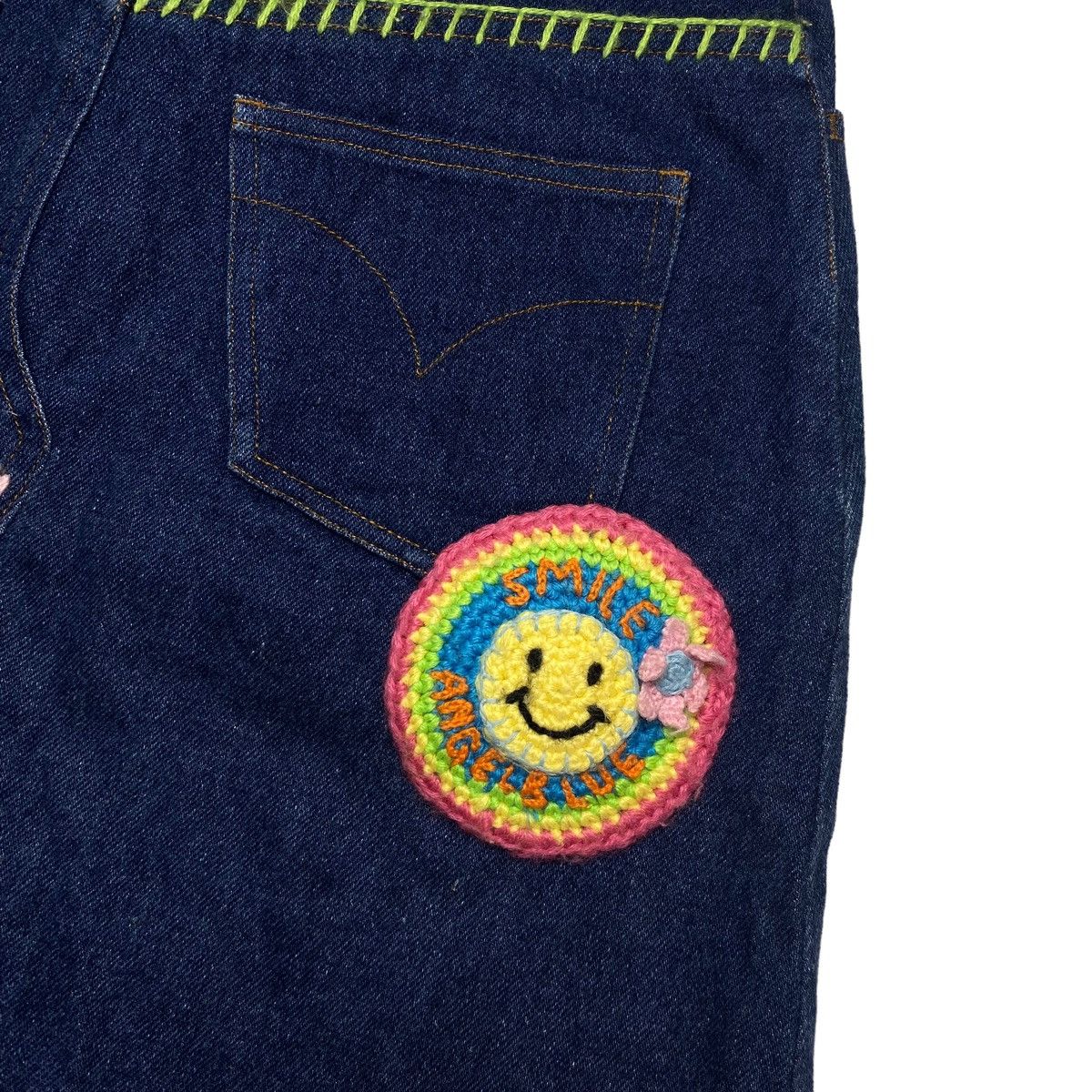 Angel Blue 2000s Angel Blue - Knitted Patch Midi Skirt Denim Size 26" / US 2 / IT 38 - 9 Thumbnail