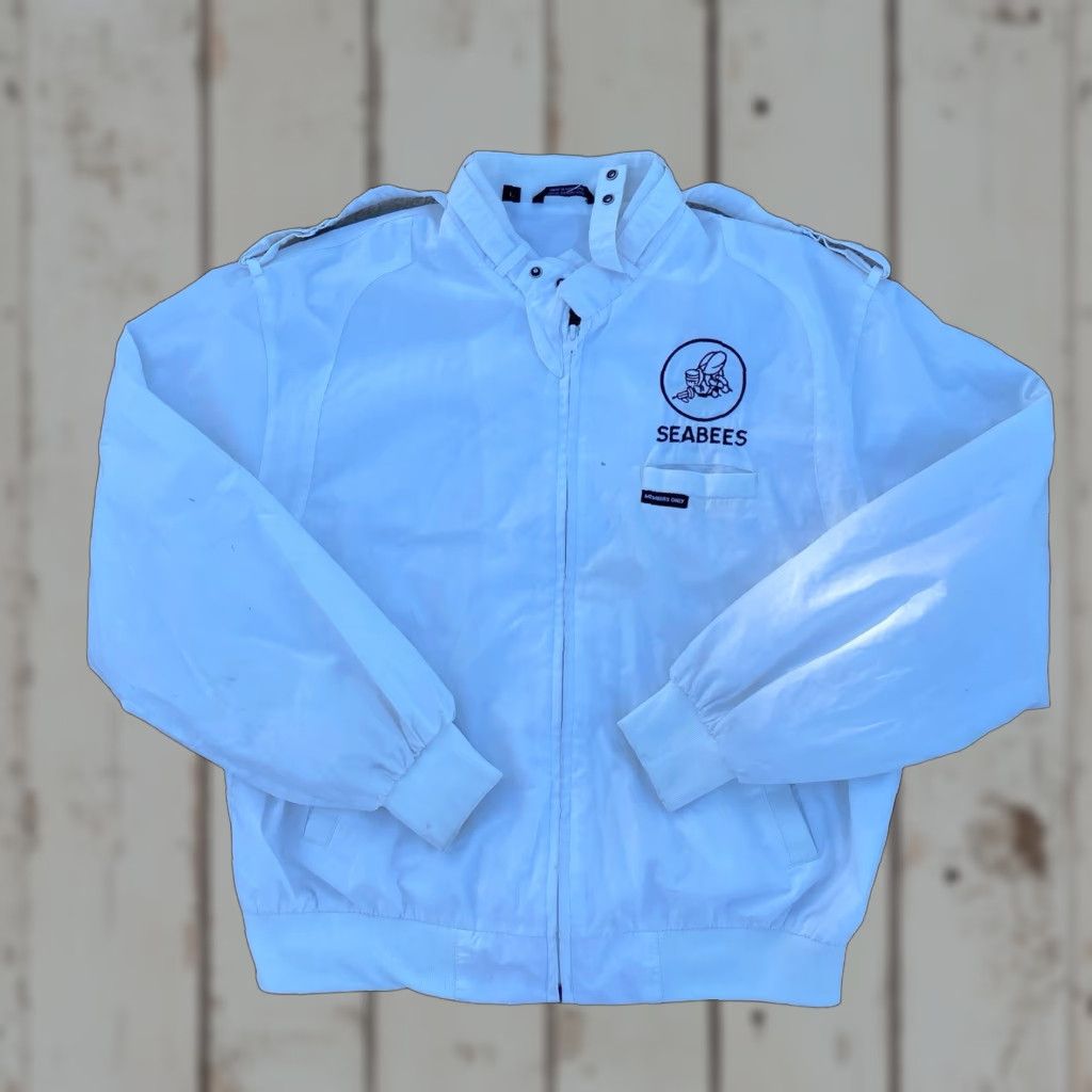 Members Only VINTAGE Members Only Seabees Logo White Jacket Coat Large Size US L / EU 52-54 / 3 - 1 Thumbnail