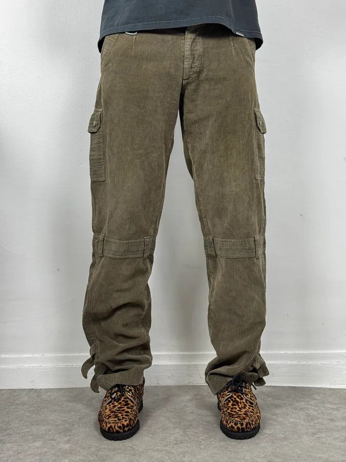 Dolce & Gabbana SS2002 Dolce & Gabbana Olive Green Cargo Utility Cordurroy Pants Size US 32 / EU 48 - 2 Thumbnail
