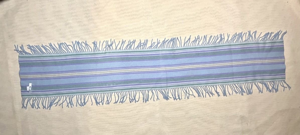 Johnstons Of Elgin Johnstons stripped blue wool scarf Size ONE SIZE - 4 Thumbnail