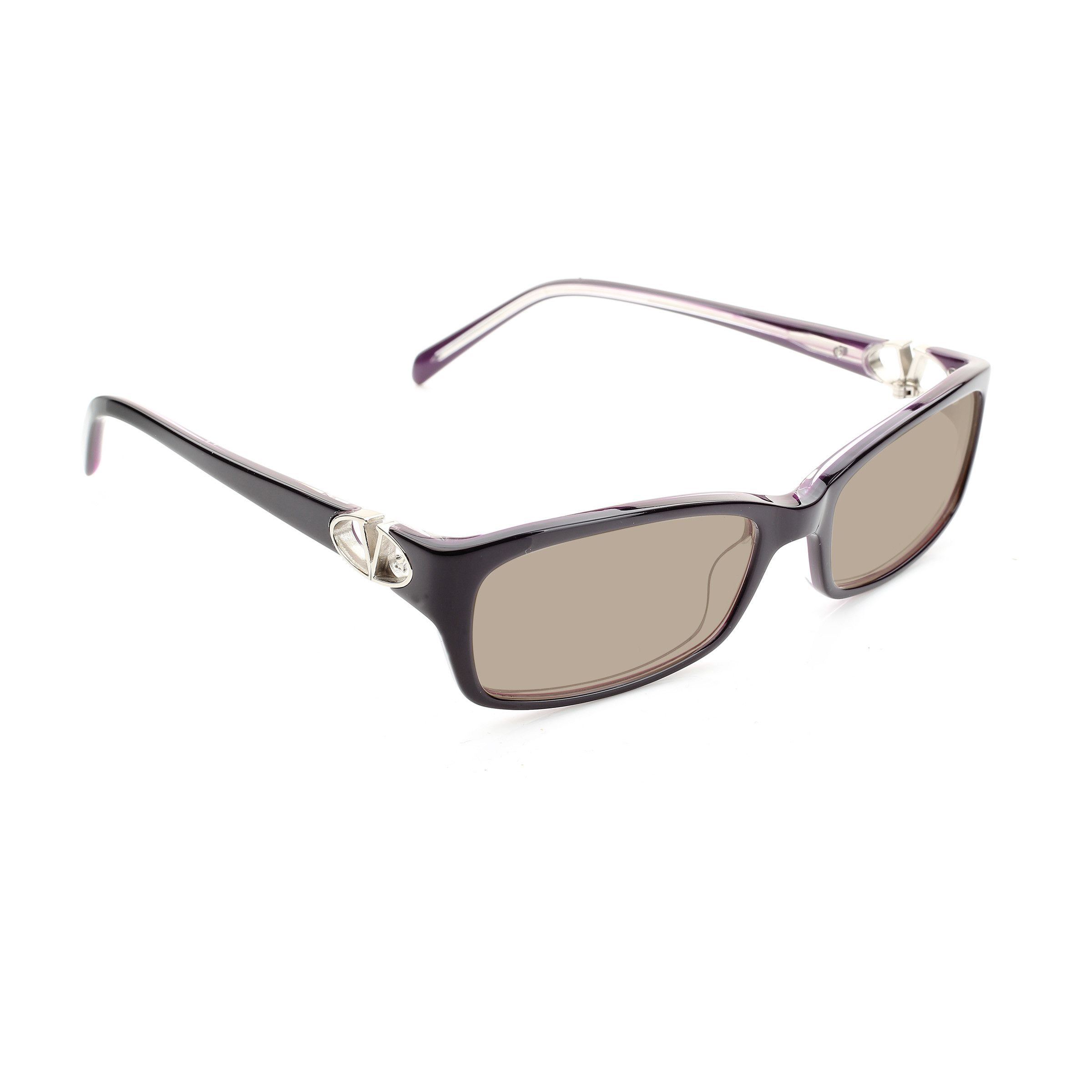 Valentino Valentino '00s Signature Dark Purple Plastic Sunglasses Size ONE SIZE - 2 Thumbnail