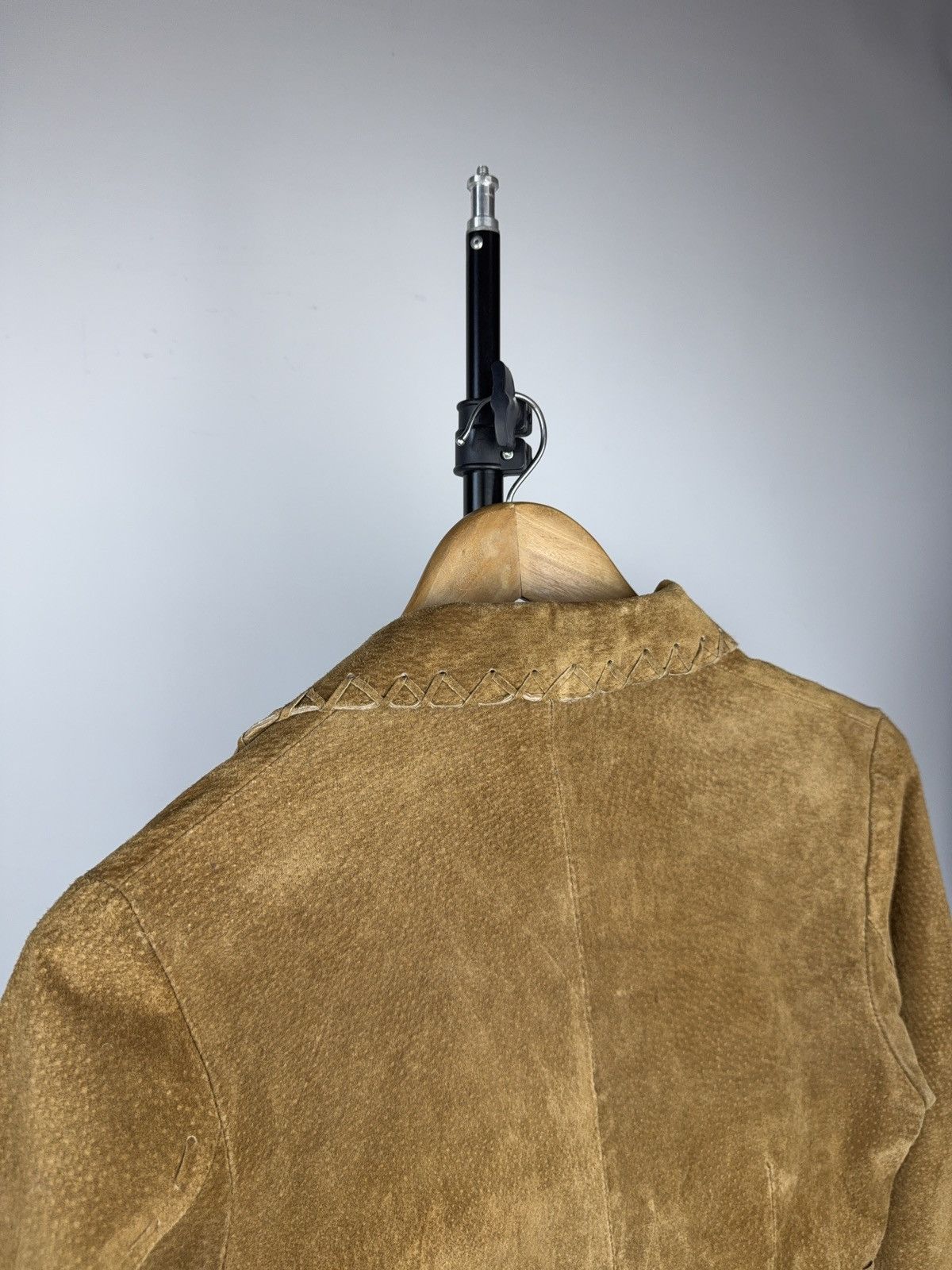 Genuine Leather Western Y2K Suede Leather Boho Coat Tan Whipstitch Jacket Size XS / US 0-2 / IT 36-38 - 15 Thumbnail