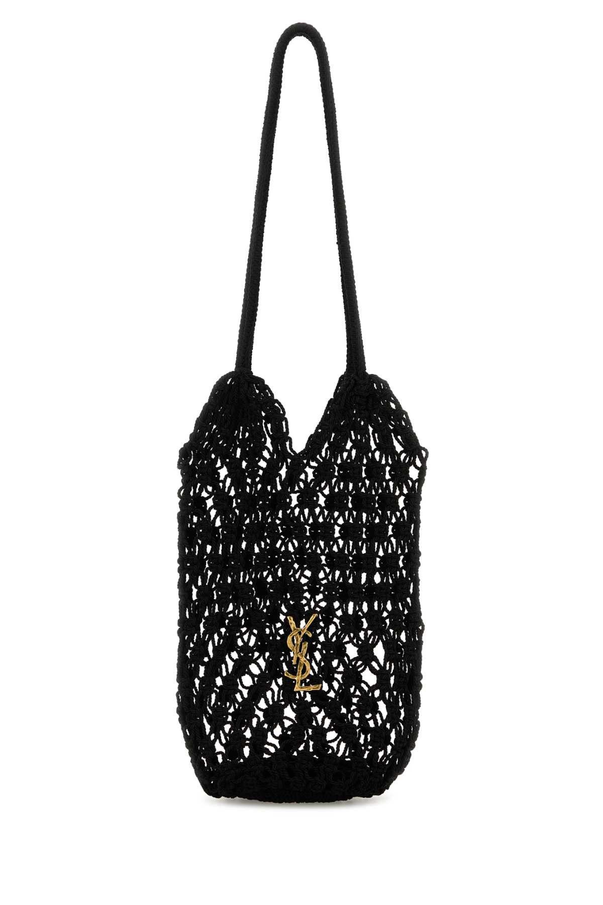 Saint Laurent Paris Black Mesh Large Cassandre Bucket Bag Size ONE SIZE - 1 Thumbnail