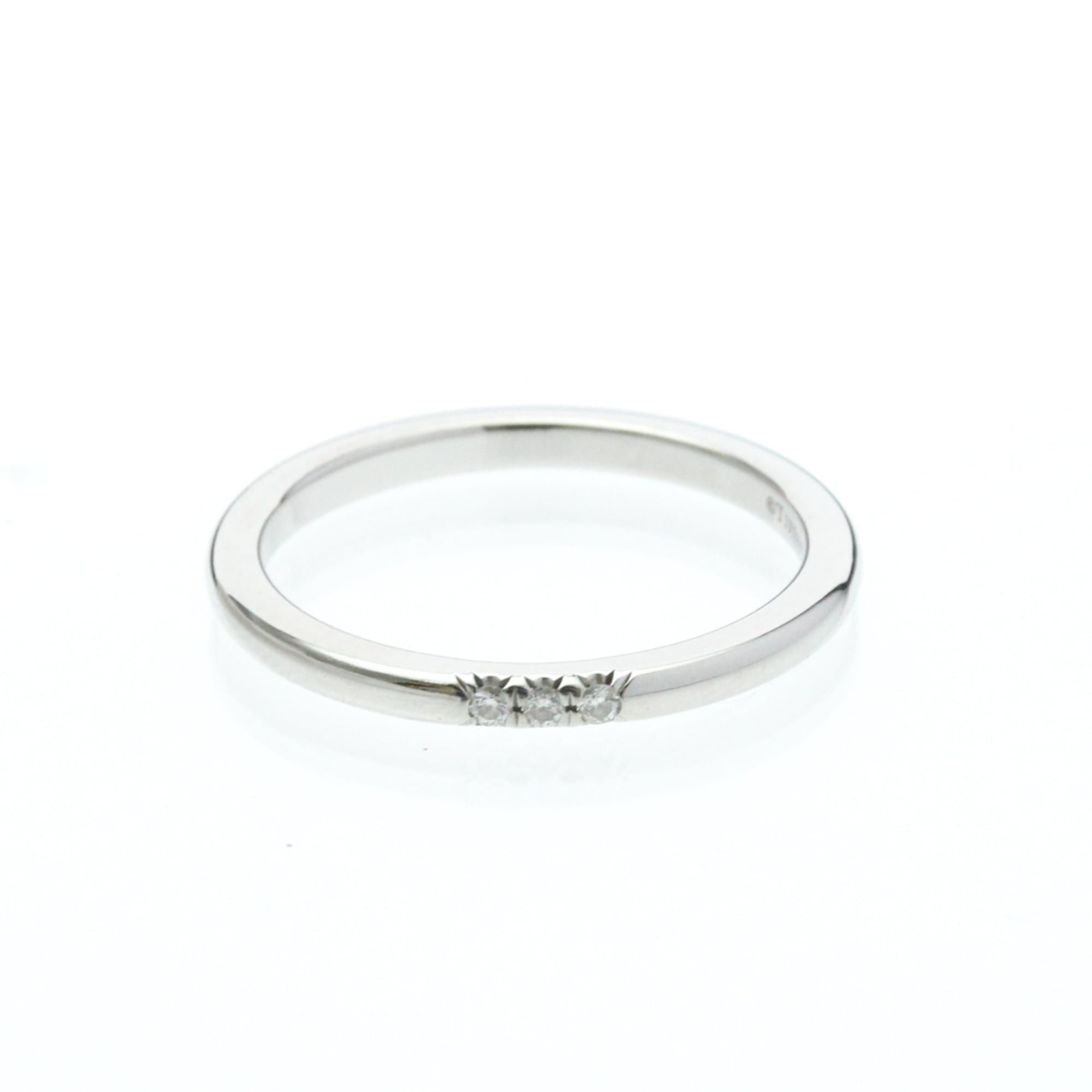 Tiffany & Co. Tiffany Forever Ring 3P Diamond Platinum Fashion Diamond Band Ring Silver Size ONE SIZE - 1 Thumbnail