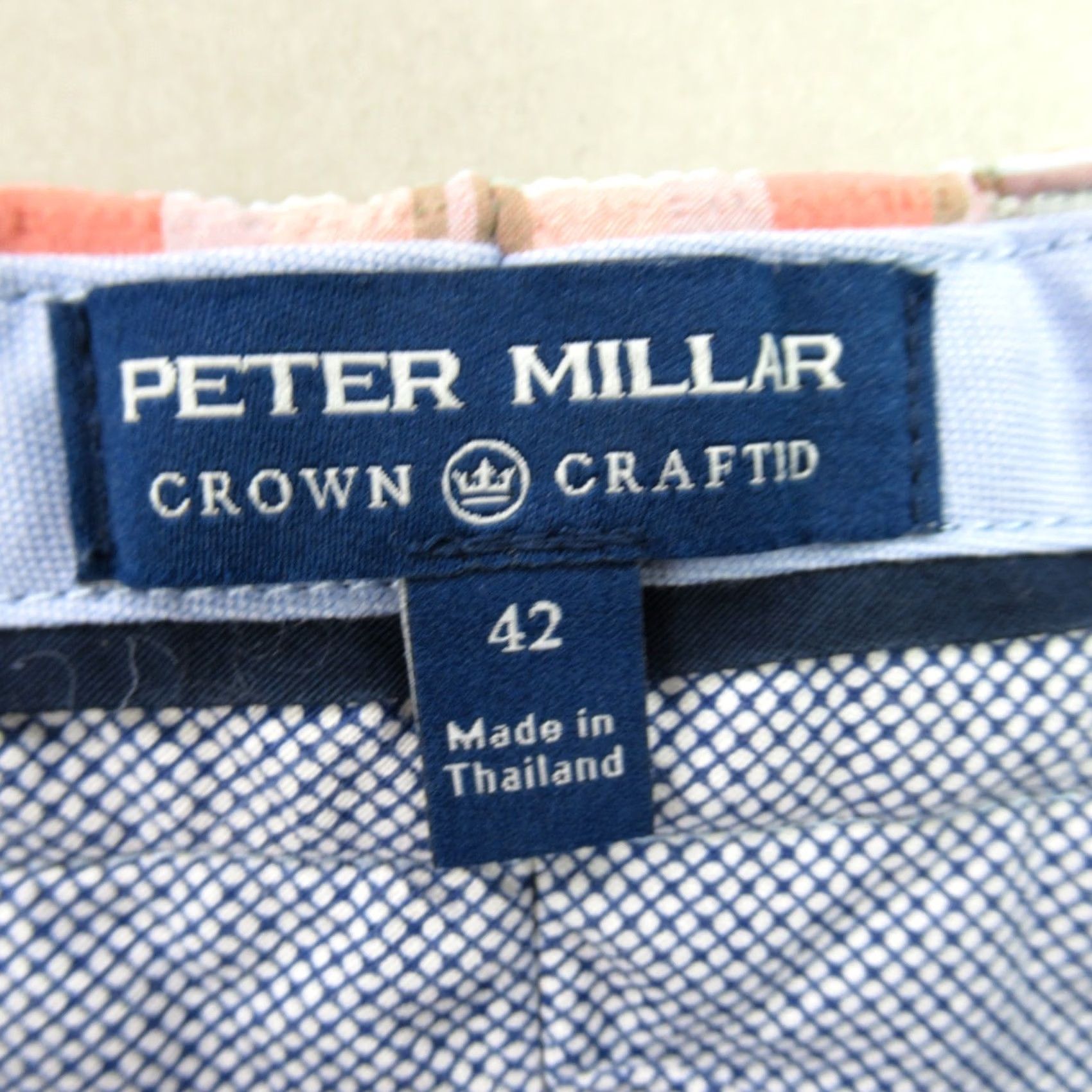 Peter Millar Peter Millar Shorts Mens 42 Chino Pockets Golf Button Lightweight Outdoor Plaid Size US 42 / EU 58 - 3 Thumbnail