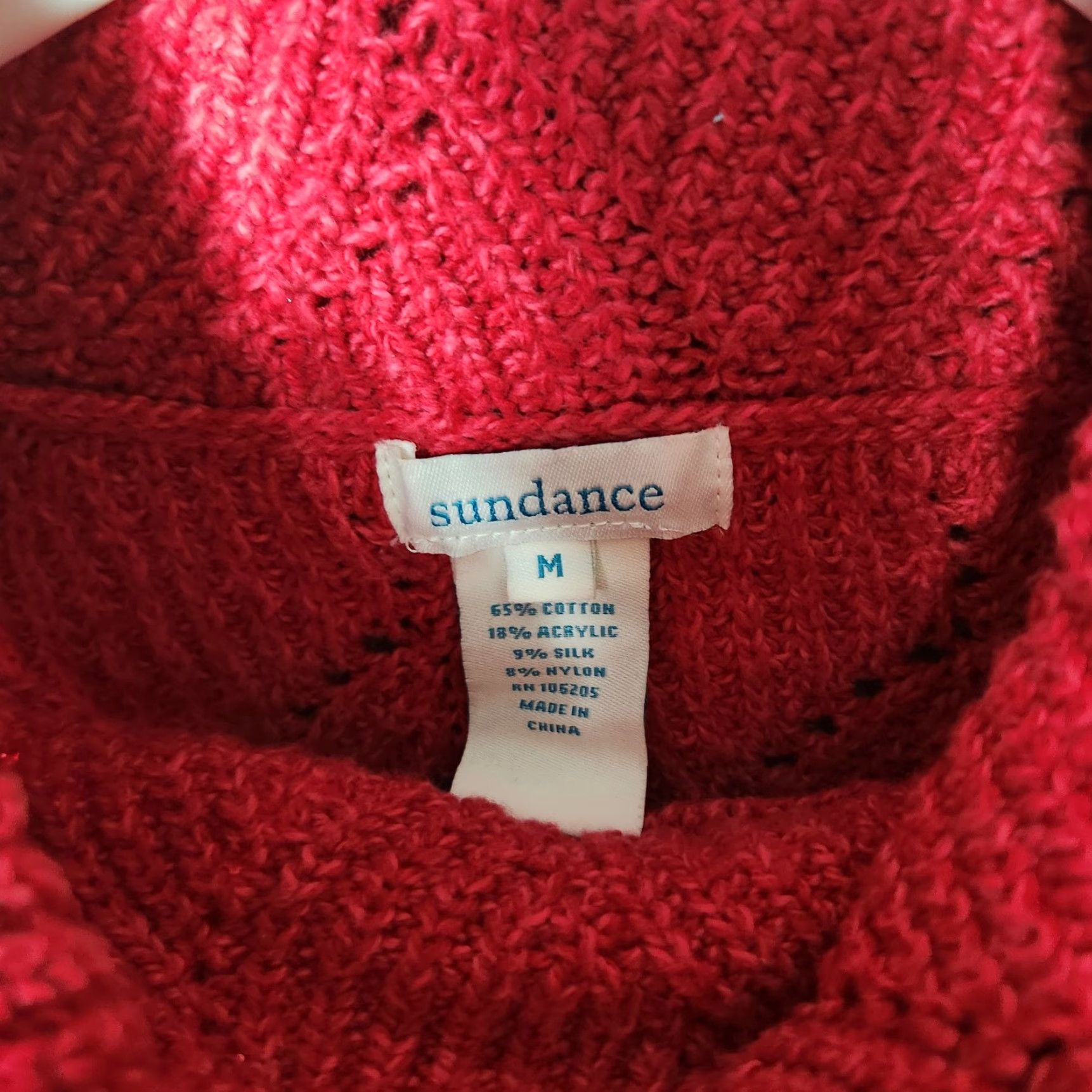 Vintage Sundance Womens Magenta Pink Champlain Cable Knit Turtleneck Sweater-Size M Size M / US 6-8 / IT 42-44 - 3 Thumbnail