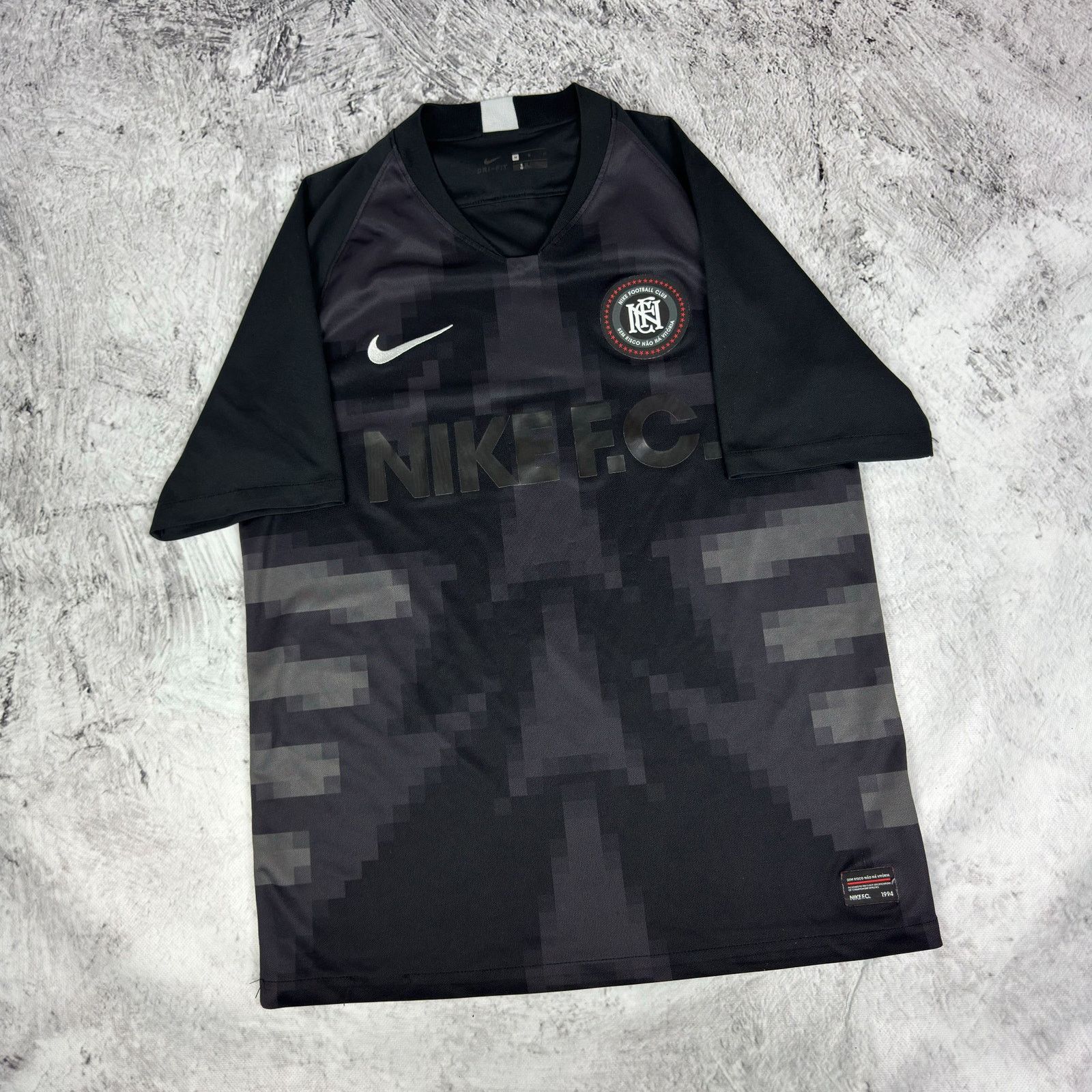 Nike Nike Dri-Fit Men's Black Gray Spellout FC Football Jersey M Size US M / EU 48-50 / 2 - 1 Thumbnail