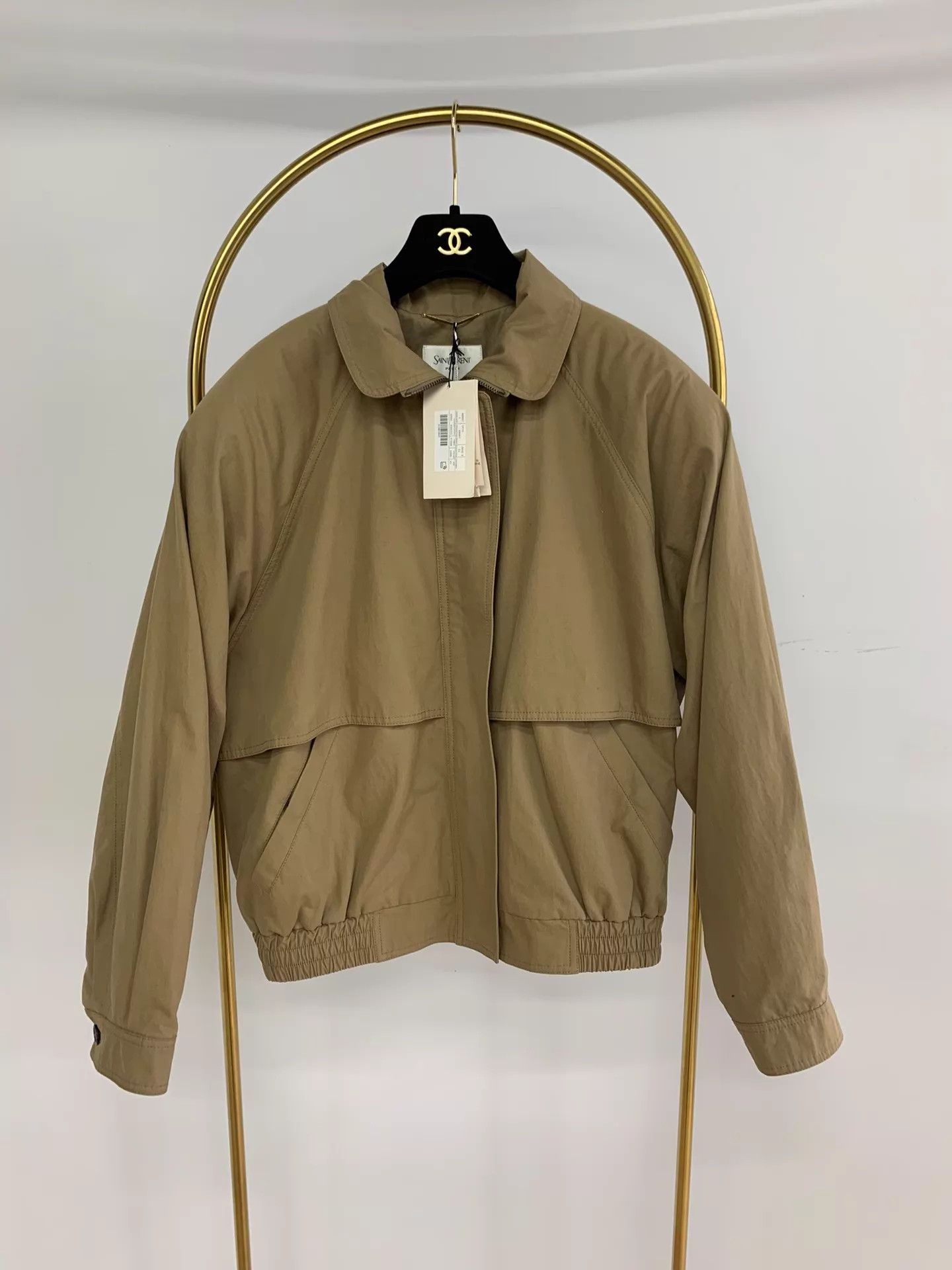 Yves Saint Laurent YSL Khaki Oversized Jacket 34 Size XXS / US 00 / IT 34 - 1 Thumbnail