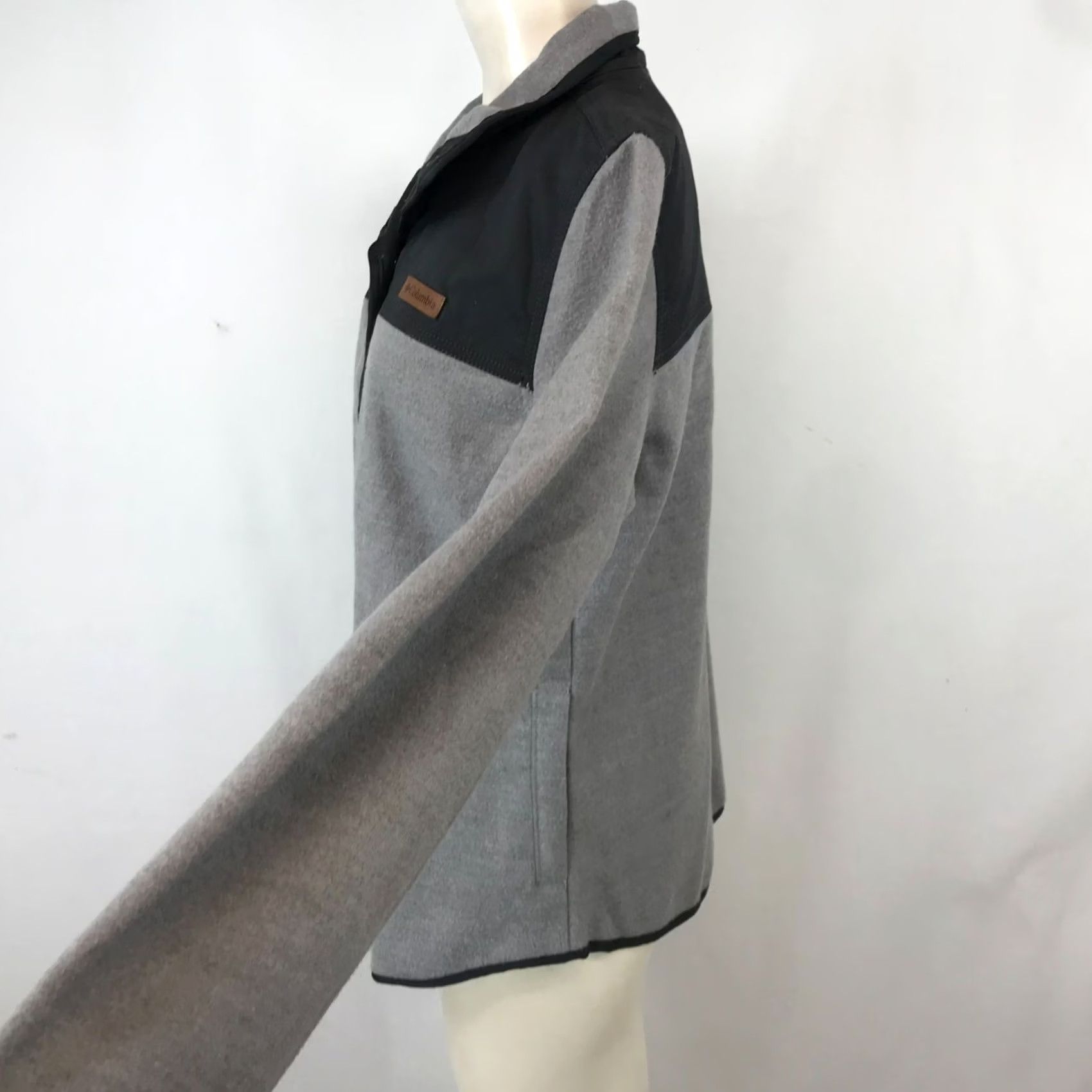 Vintage COLUMBIA Womens Large Gray Black Button Up Shacket Shirt Jacket Size L / US 10 / IT 46 - 4 Thumbnail