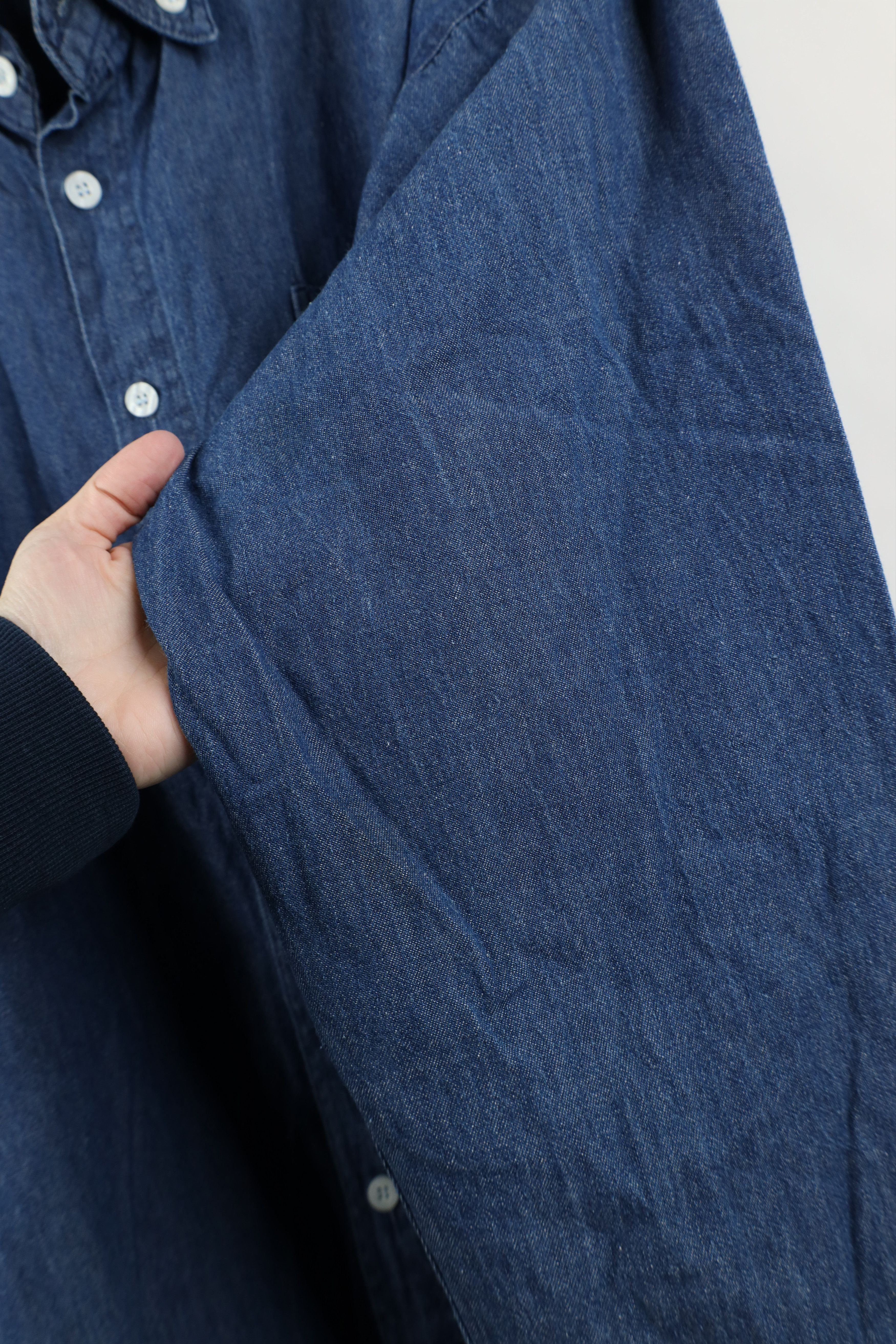 Vintage Vintage 90s Streetwear Denim Jean Button Down Shirt Blue Size US XL / EU 56 / 4 - 7 Thumbnail