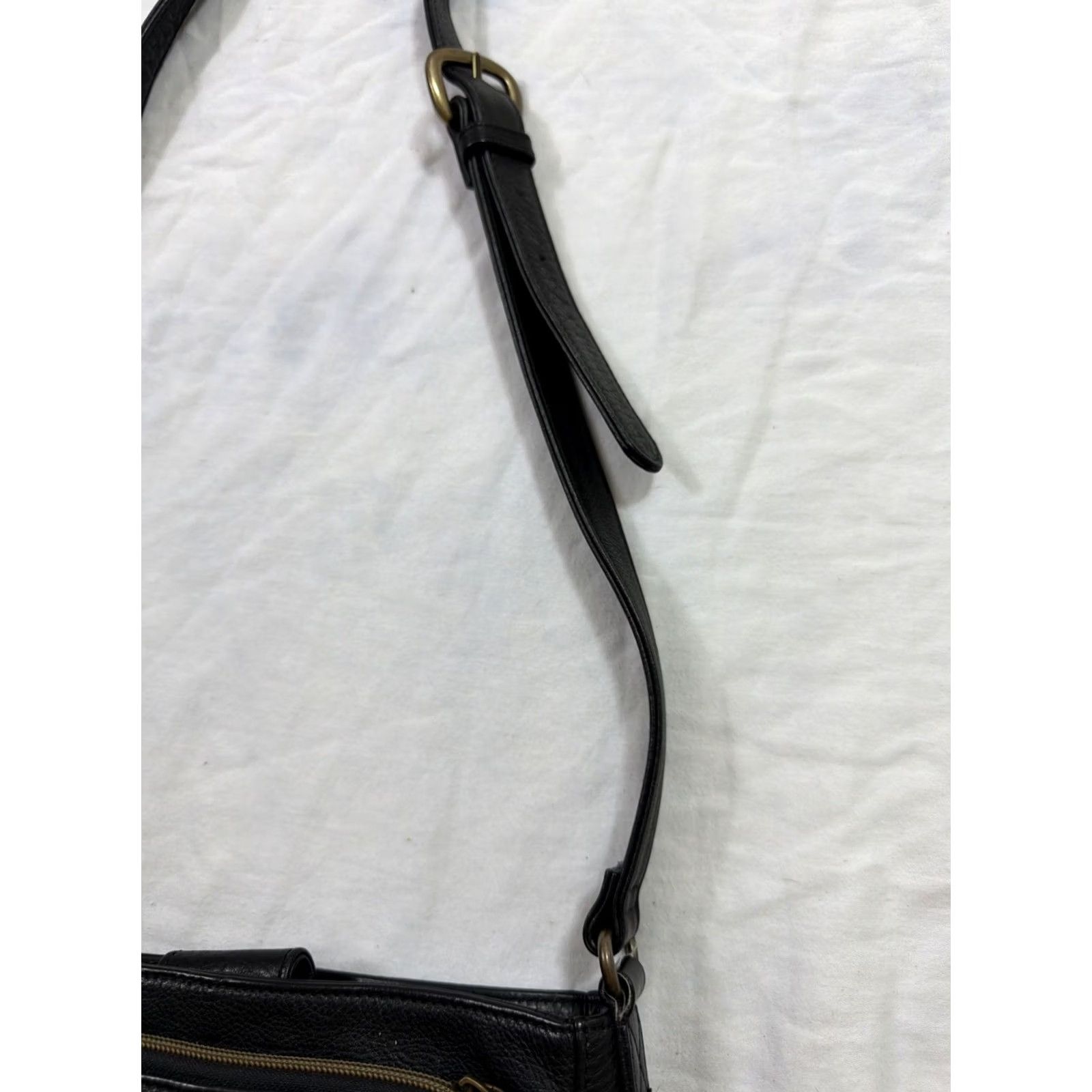 Fossil VINTAGE Fossil Pebbled Black Leather Crossbody Purse 9x8.5c3 Size ONE SIZE - 6 Thumbnail