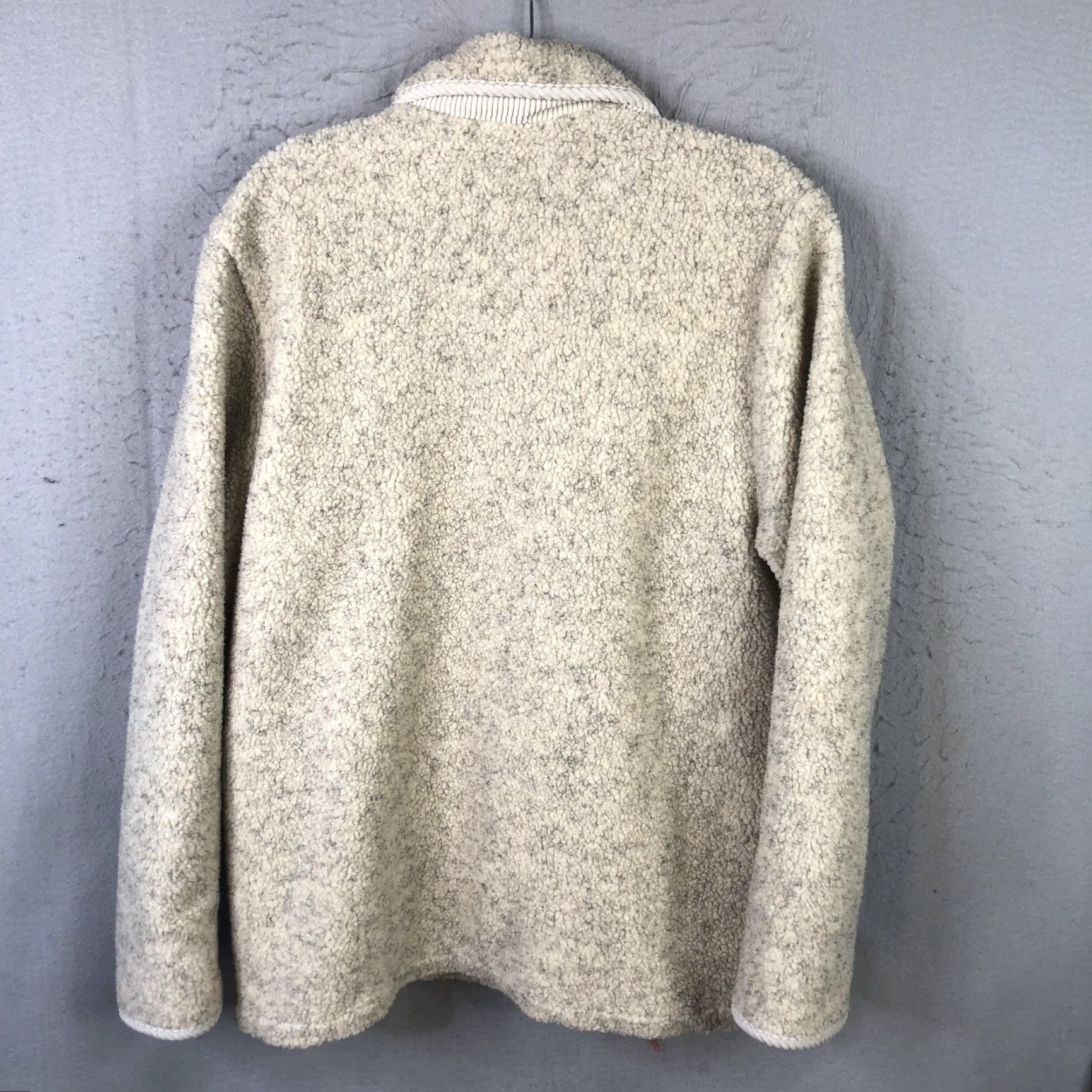 Vintage Carlo Briani Jacket Womens M Reversible Sherpa Fleece Nylon Drawstring Ivory Beige Pocketed Collared Embroidered Size M / US 6-8 / IT 42-44 - 4 Thumbnail
