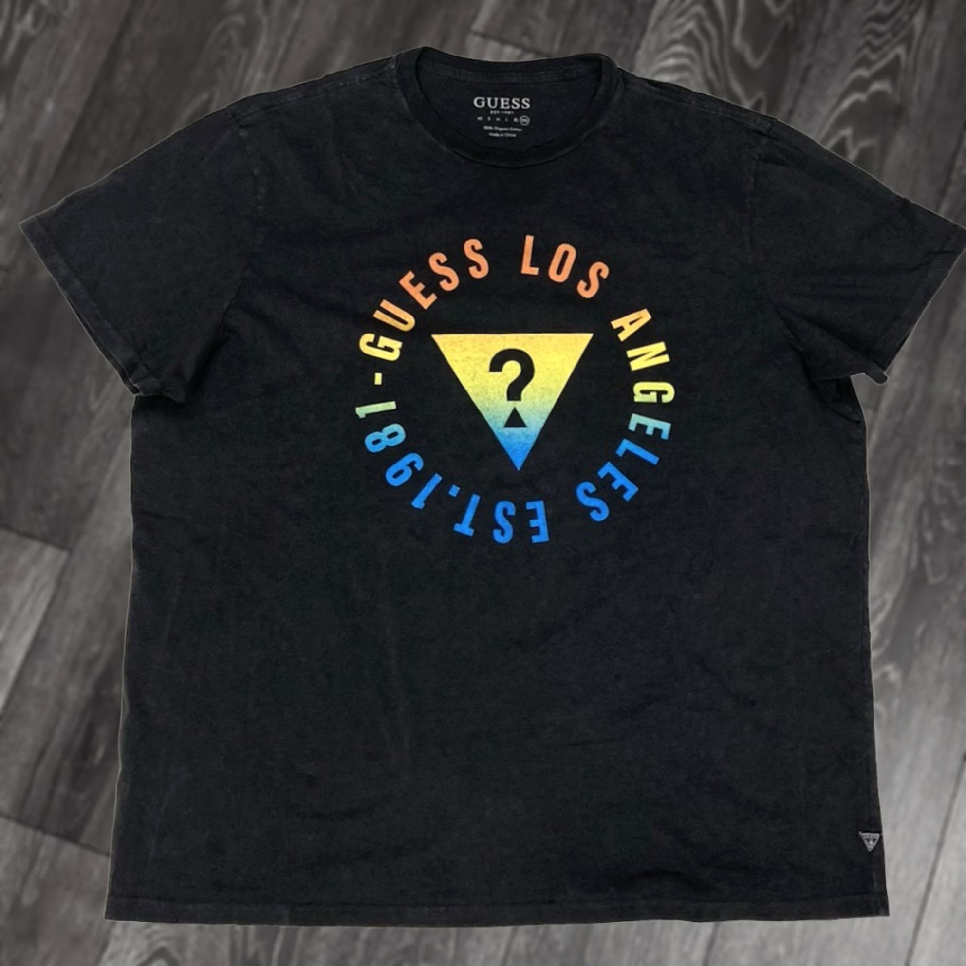 Guess VINTAGE GUESS Logo Graphic T-shirt Men XXL Black Short Sleeve Size US XXL / EU 58 / 5 - 1 Thumbnail
