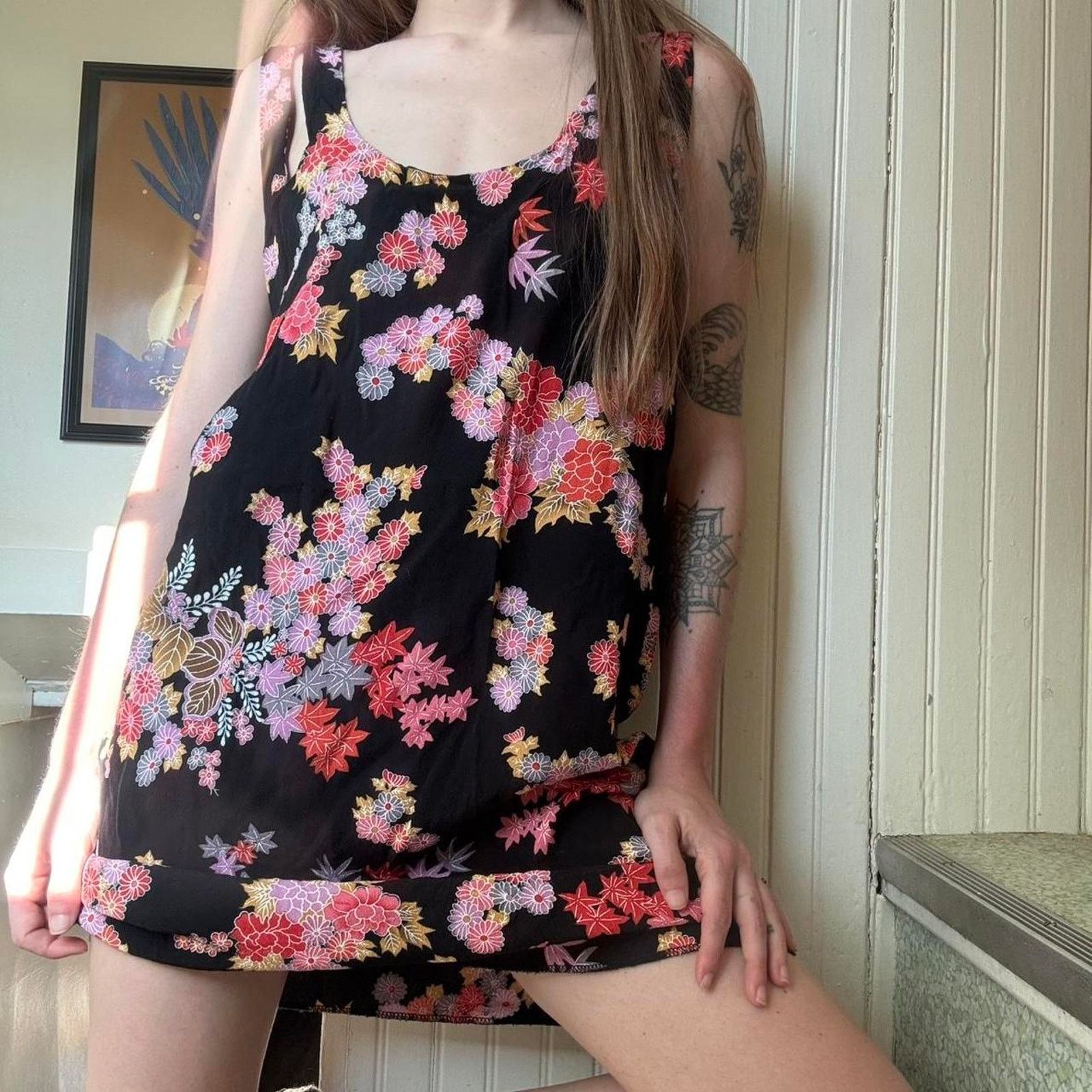 Vintage Vintage Glassons Y2K Shift Floral Mini Dress 8 LBD Size M / US 6-8 / IT 42-44 - 1 Preview