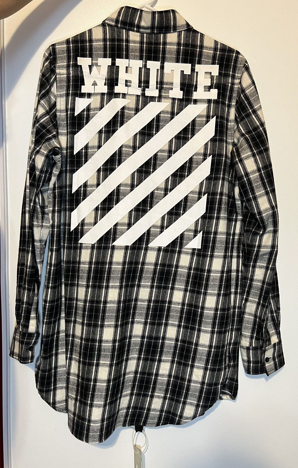 image of Off White Off-White Black & White Flannel, Men's (Size XS)