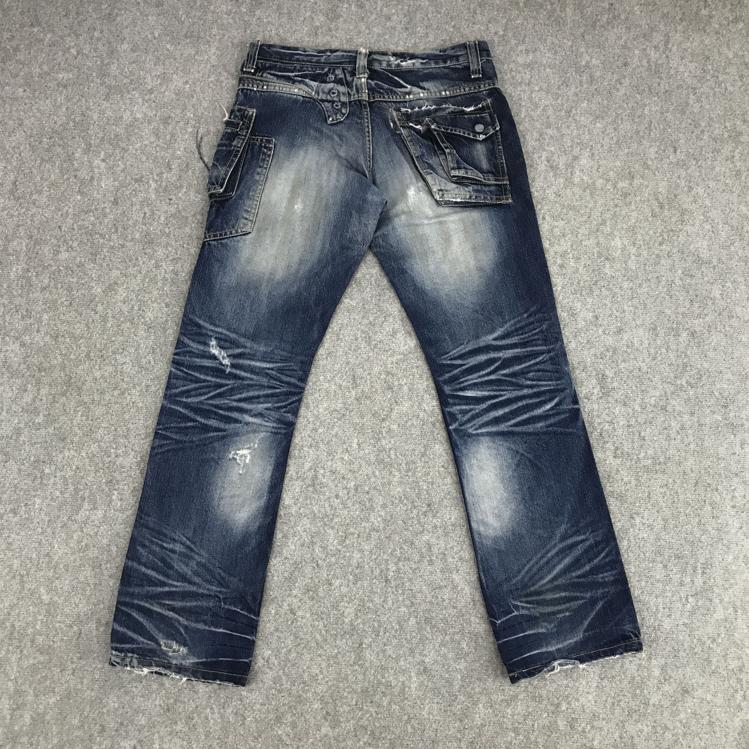 Japanese Brand 🔥CRAZY BEOPARD JAPAN STYLE DISTRESSED DENIM JEANS Size US 34 / EU 50 - 4 Thumbnail
