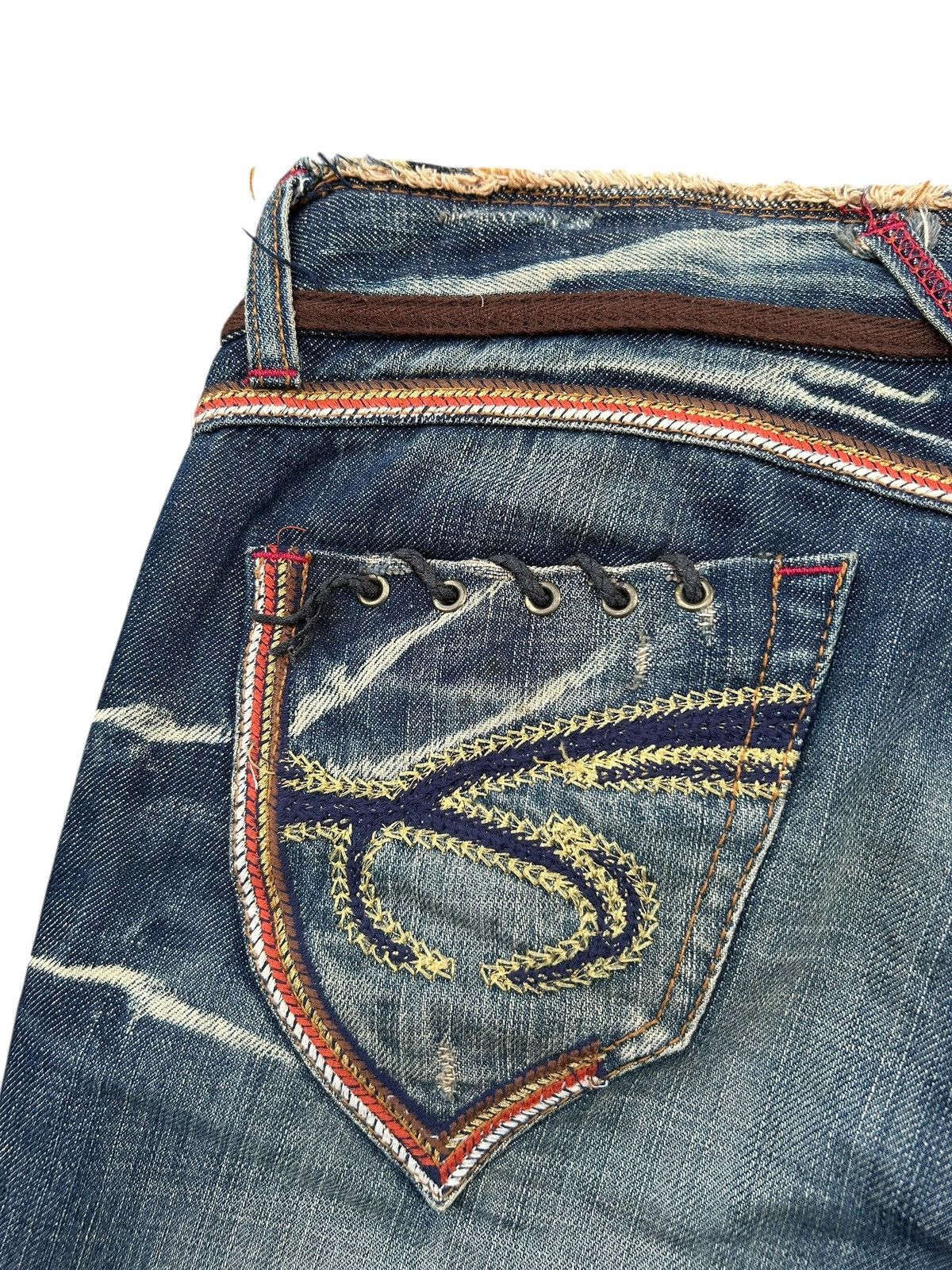 If Six Was Nine × KMRii × Le Grande Bleu (L.G.B.) ☠️ Red Papper Japanese Punk Rusty Faded Denim Jeans Lowrise Size US 30 / EU 46 - 14 Thumbnail