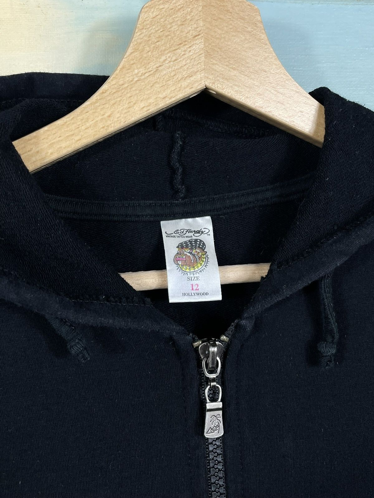 Christian Audigier × Ed Hardy × Vintage Ed Hardy Retro 00s Hoodie With Crystals Affliction Grunge Size US XS / EU 42 / 0 - 5 Thumbnail