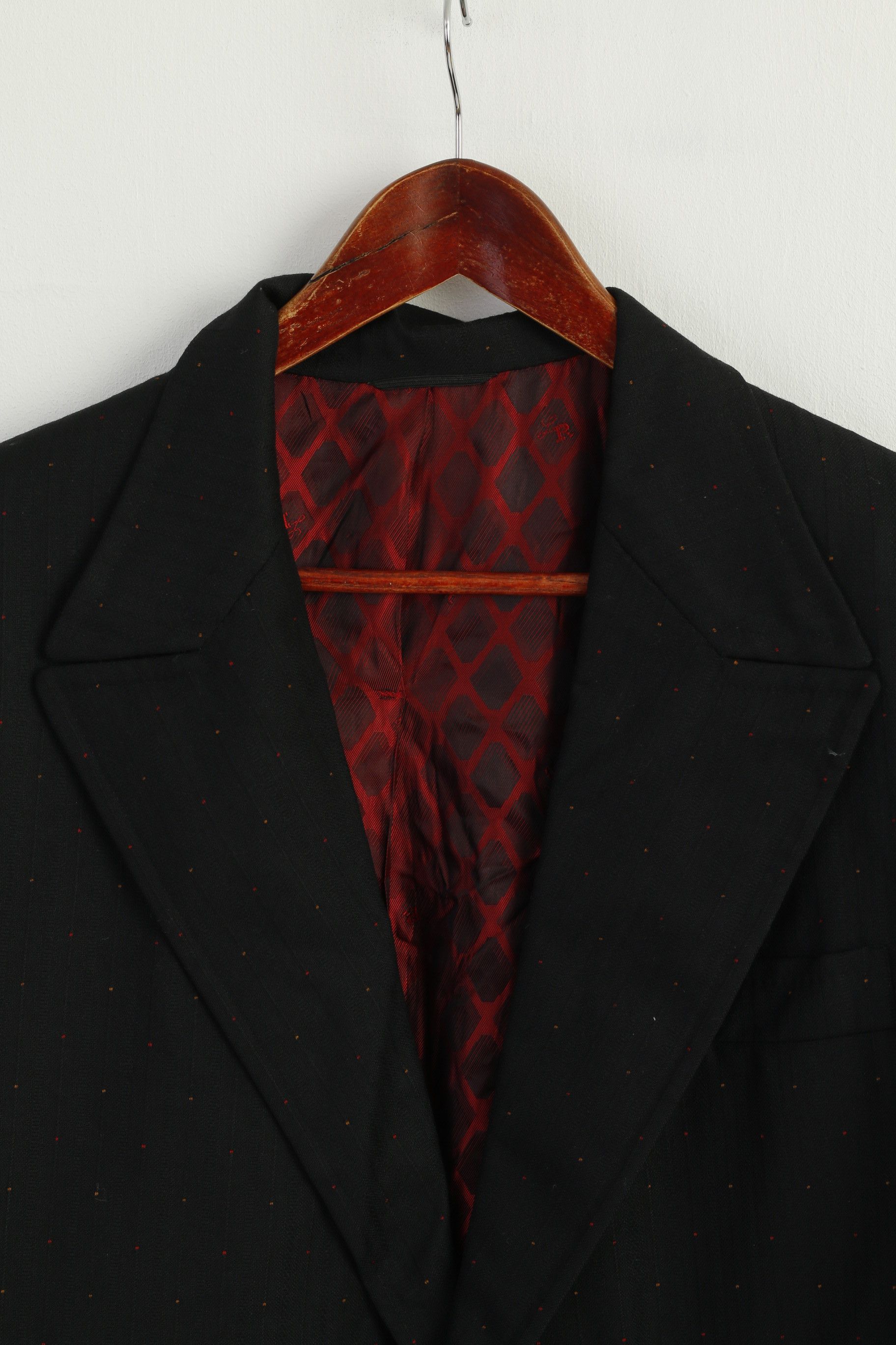 Vintage Louis Roth Men 43 Blazer Black Dots Vintage Cuzzens 7596 Size 42R - 3 Thumbnail