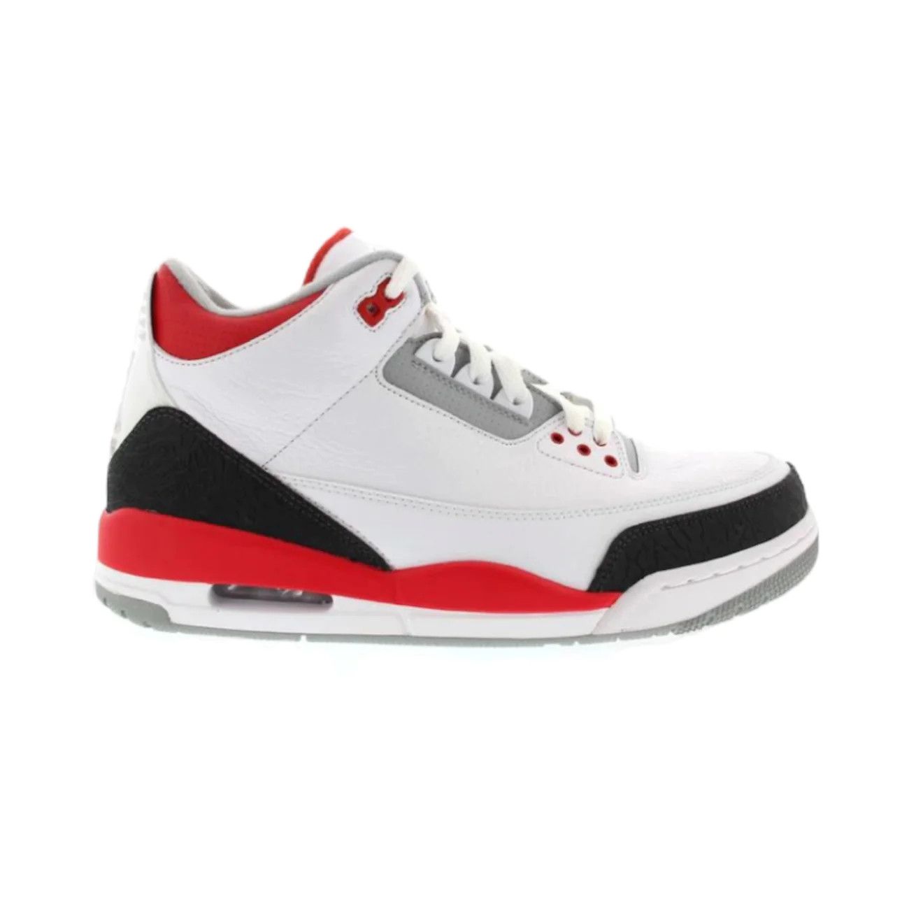image of Jordan Brand 3 Retro Fire Red (2013) [Used] Shoes in White/Fire Red/Neutral Grey, Men's (Size 12)