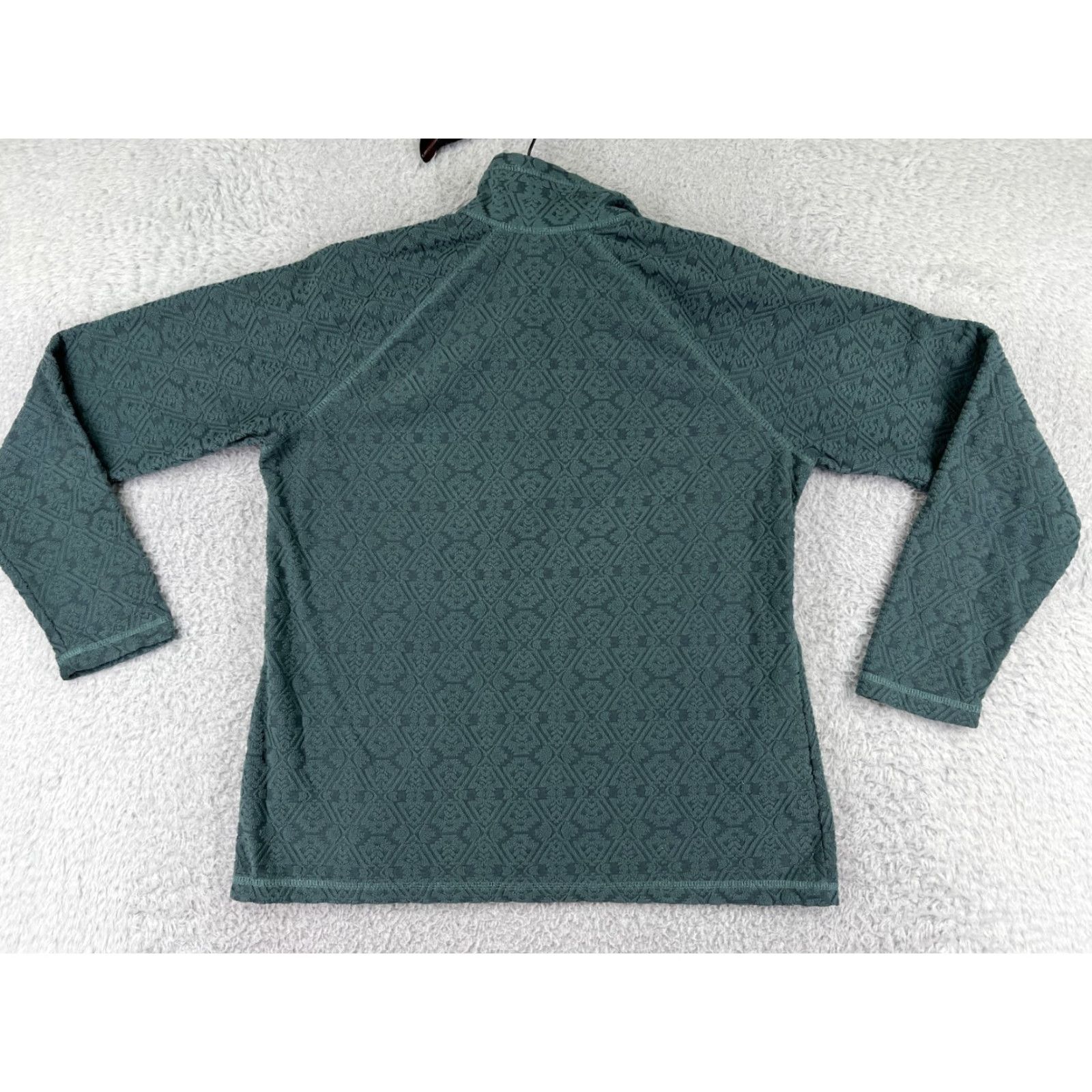 Eddie Bauer Eddie Bauer Jacket Women M Green 1/4 Zip Aztec 100% Polyester Casual Fiber 90s? Size M / US 6-8 / IT 42-44 - 2 Thumbnail