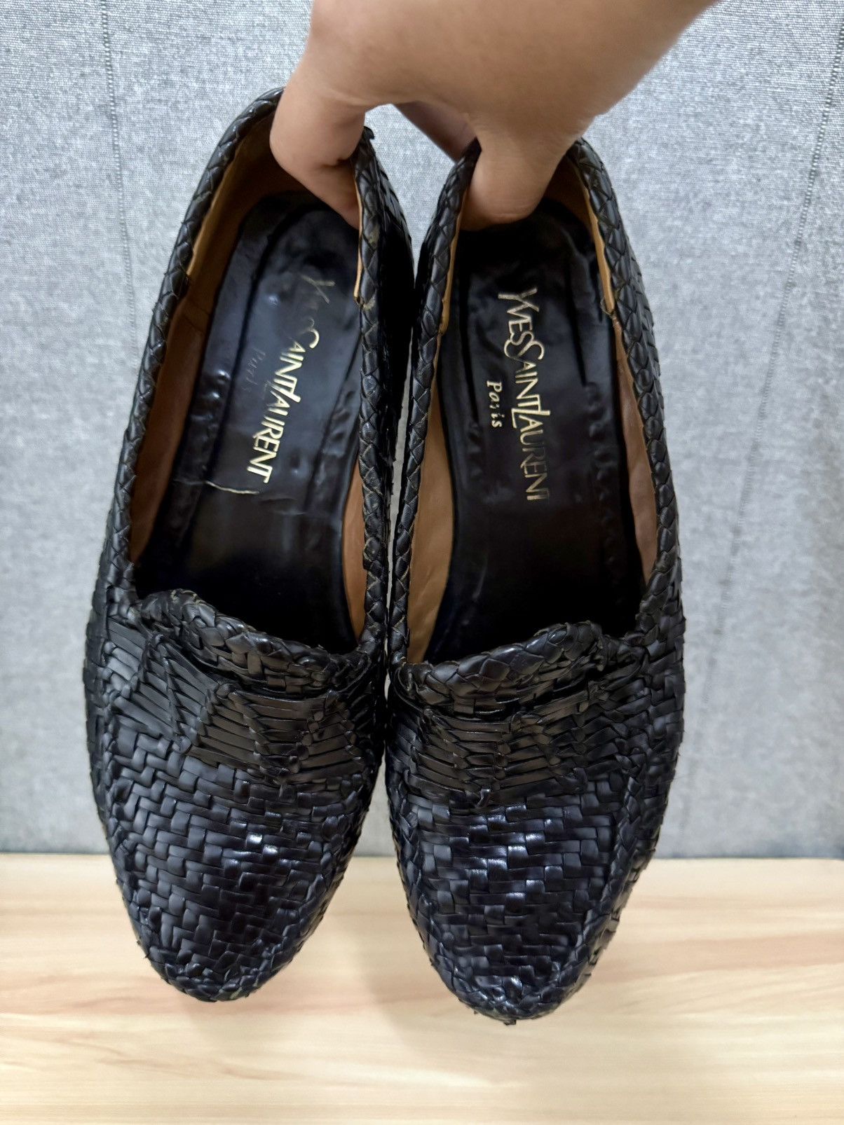 Yves Saint Laurent Yves saint laurent Black Woven Leathers loafers Size US 7 / EU 40 - 8 Thumbnail