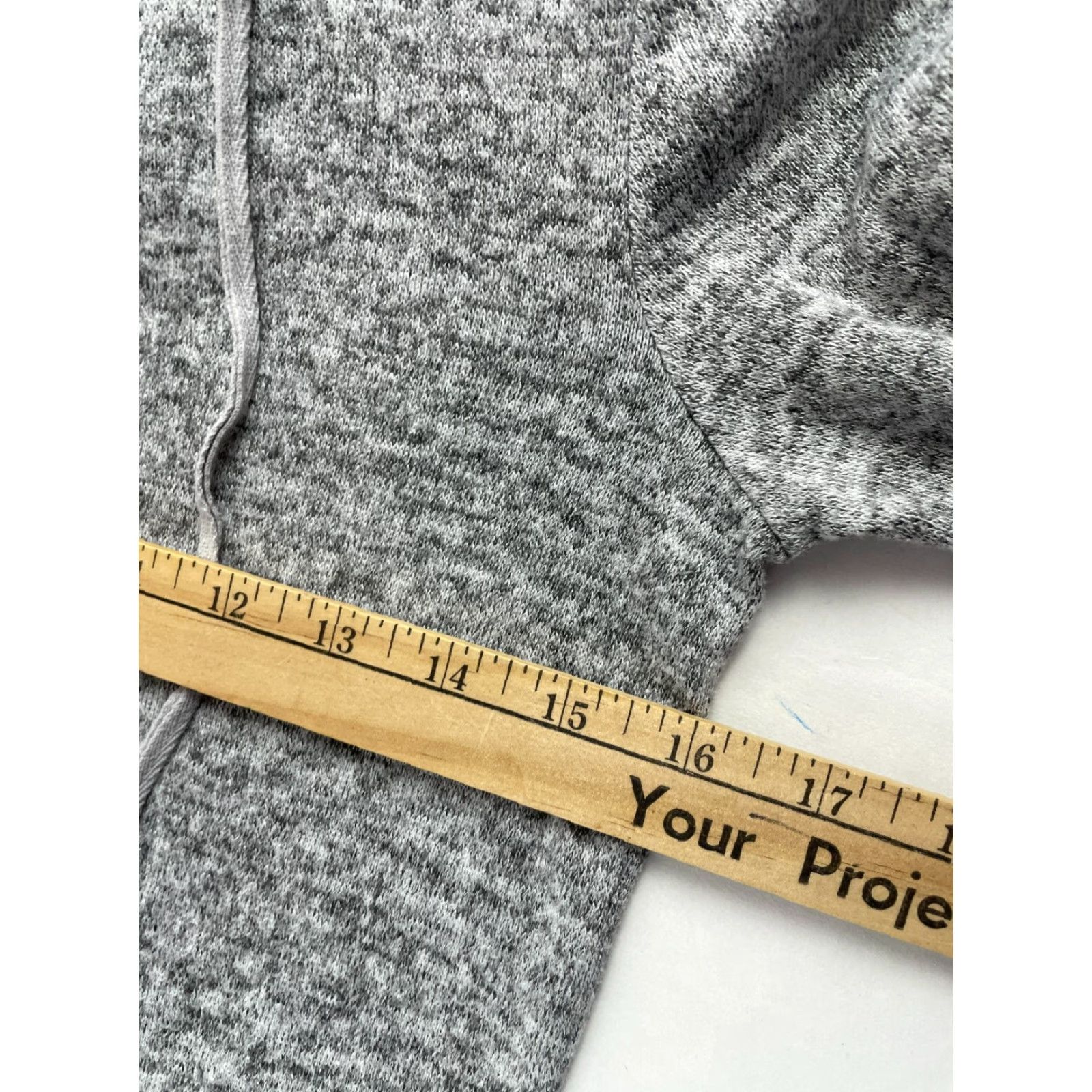 Vintage Bobeau Sweater Women's XS Gray Noise Hooded Cowl Neck Drawstring Long Sleeve Pullover Size XS / US 0-2 / IT 36-38 - 5 Thumbnail