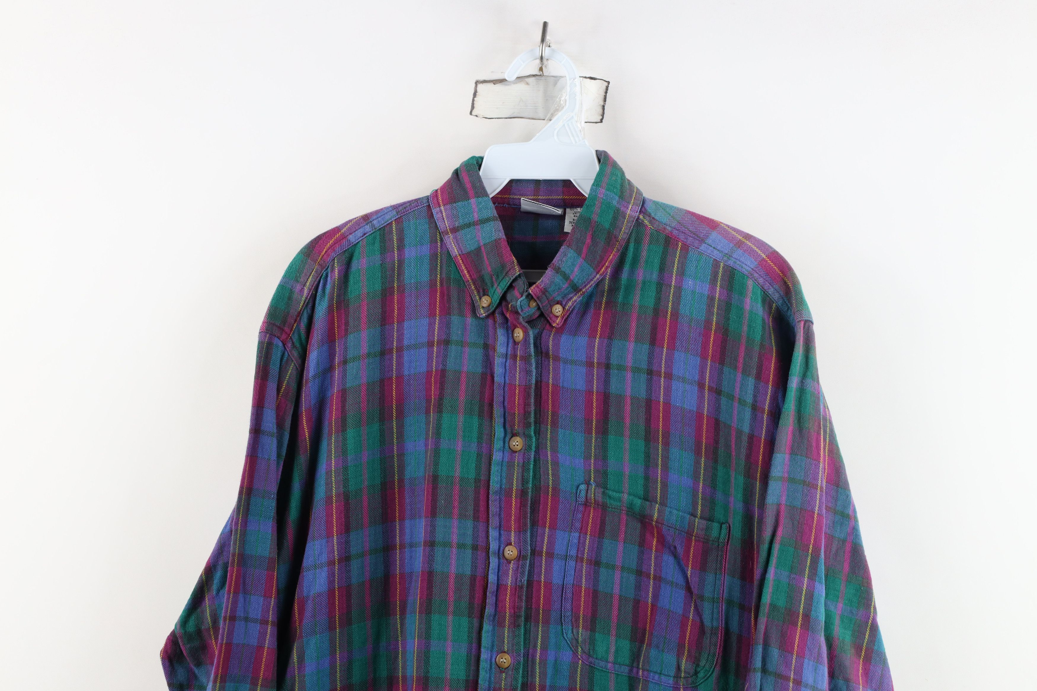 Vintage Vintage 90s Streetwear Collared Button Down Shirt Plaid Size L / US 10 / IT 46 - 2 Thumbnail
