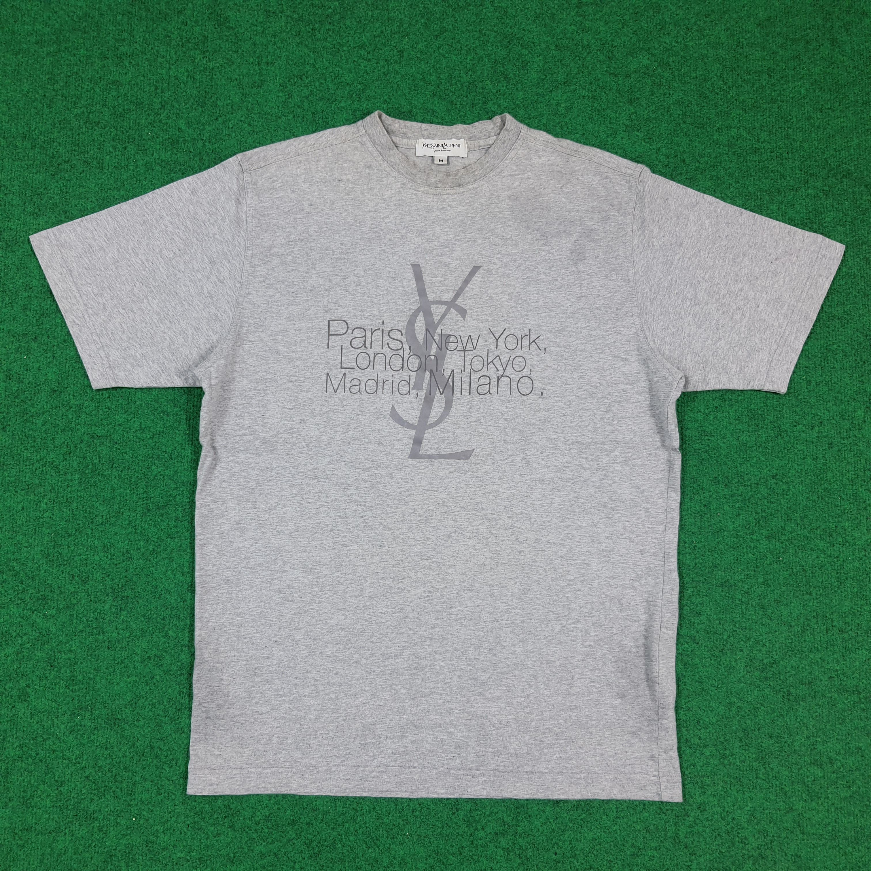 Yves Saint Laurent Vintage Yves Saint Laurent Center YSL Logo Tshirt C294N72 Size US L / EU 52-54 / 3 - 1 Thumbnail