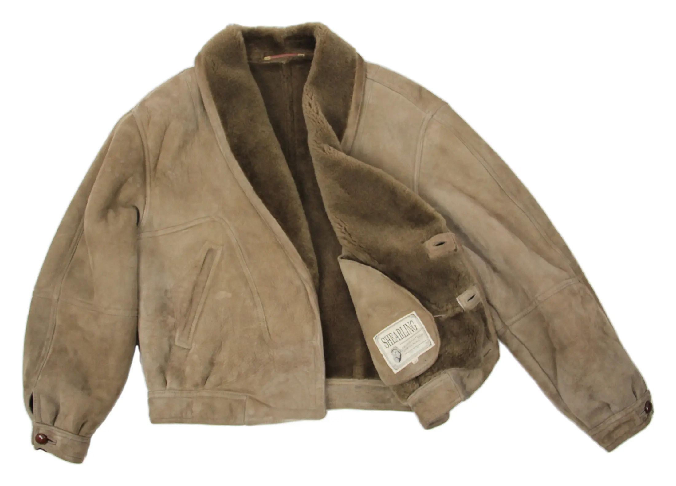 Other Light Brown Shawl Collar Short Supple Shearling Jacket, 42 Size US L / EU 52-54 / 3 - 2 Thumbnail