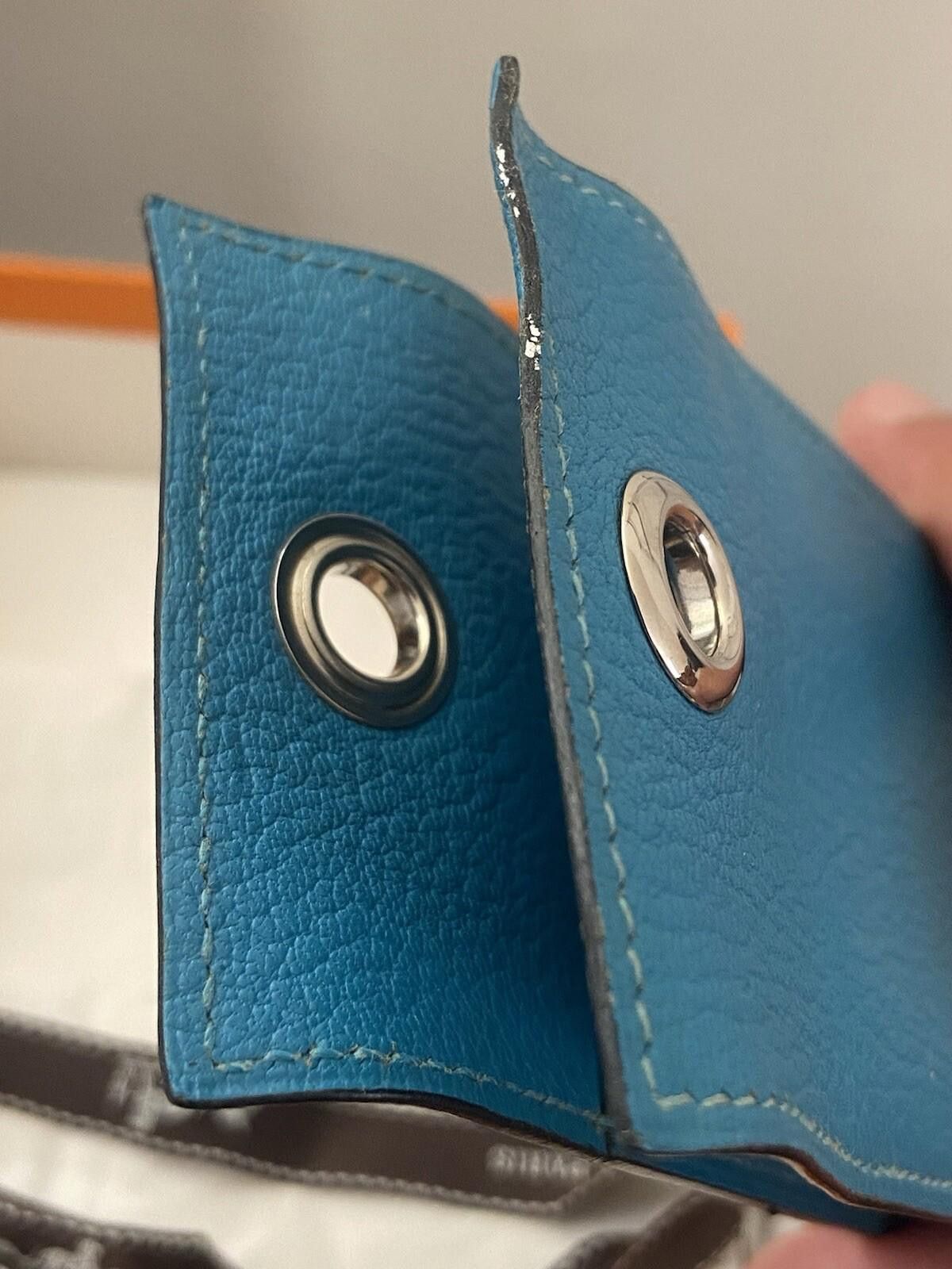Hermes Hermes Vespa cerulean blue leather cigarette case, strap/box Size ONE SIZE - 7 Thumbnail