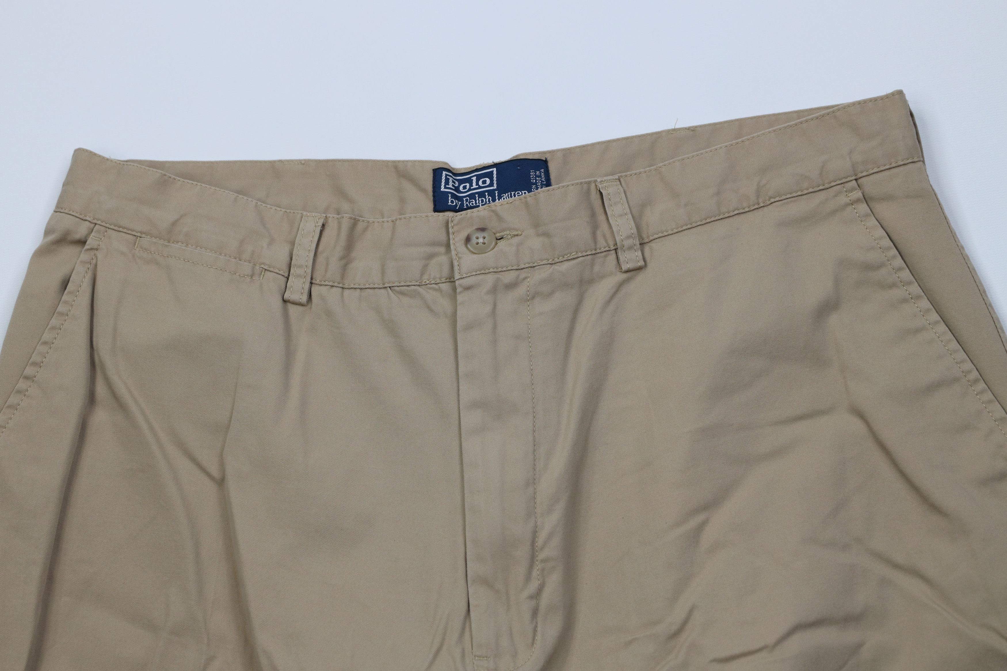 Ralph Lauren Vintage 90s Ralph Lauren Golf Golfing Shorts Beige Cotton Size US 36 / EU 52 - 2 Thumbnail