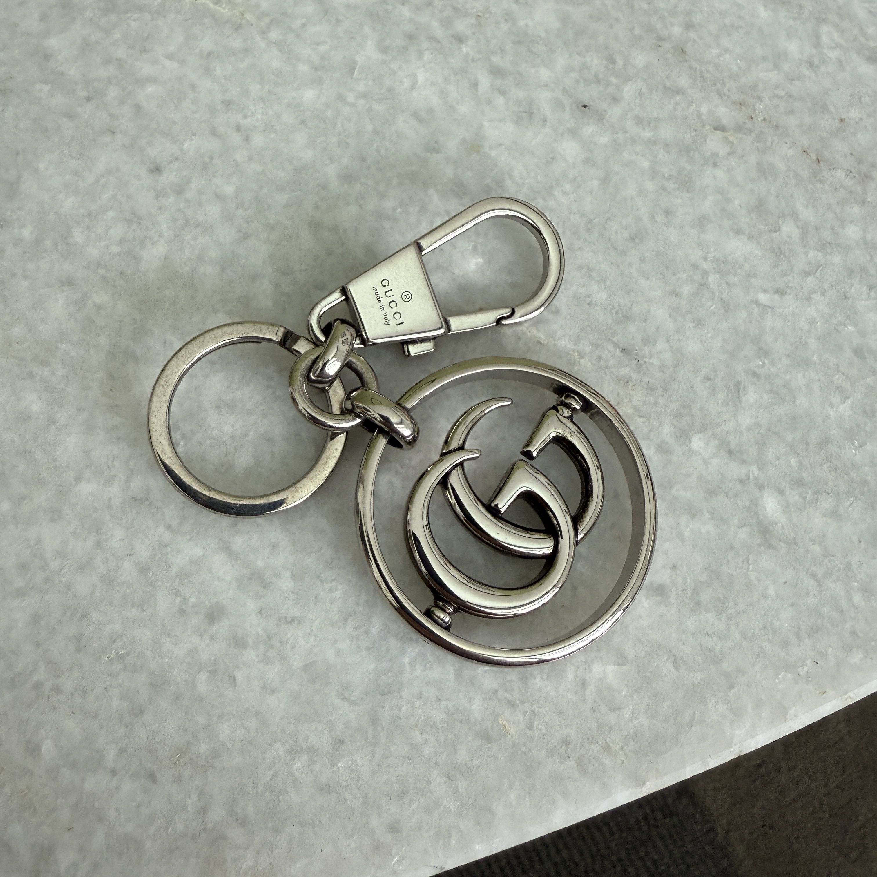 Gucci GUCCI Silver Double G Logo Keychain ‎752067 Size ONE SIZE - 4 Thumbnail