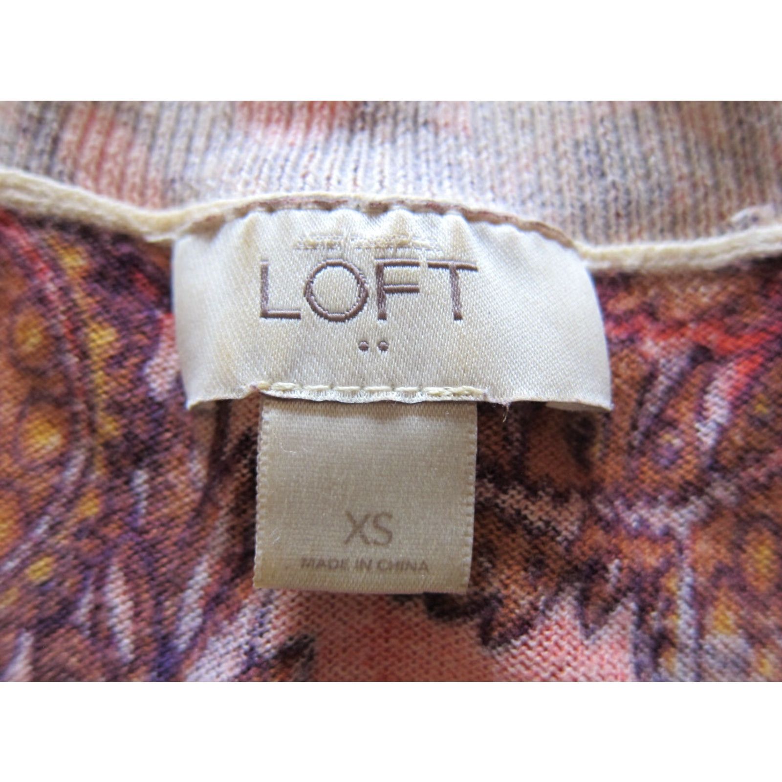 Ann Taylor VINTAGE Ann Taylor Cotton Orange Paisley Lightweight Long Sleeve Pullover Sweater XS Size XS / US 0-2 / IT 36-38 - 3 Thumbnail
